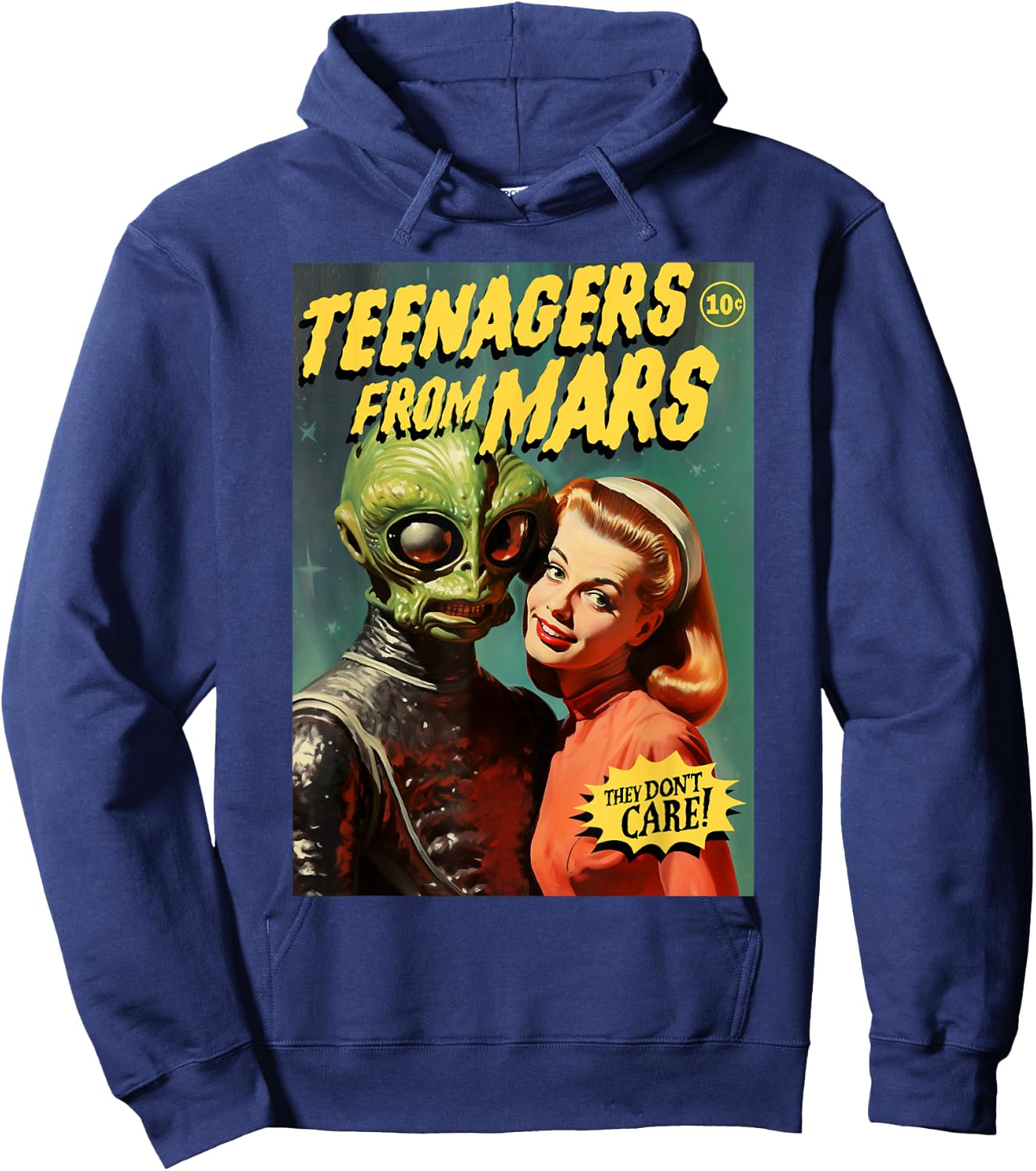 Teenagers From Mars 1950s Horror Comic Cover Hoodie - Hoodie | Navy