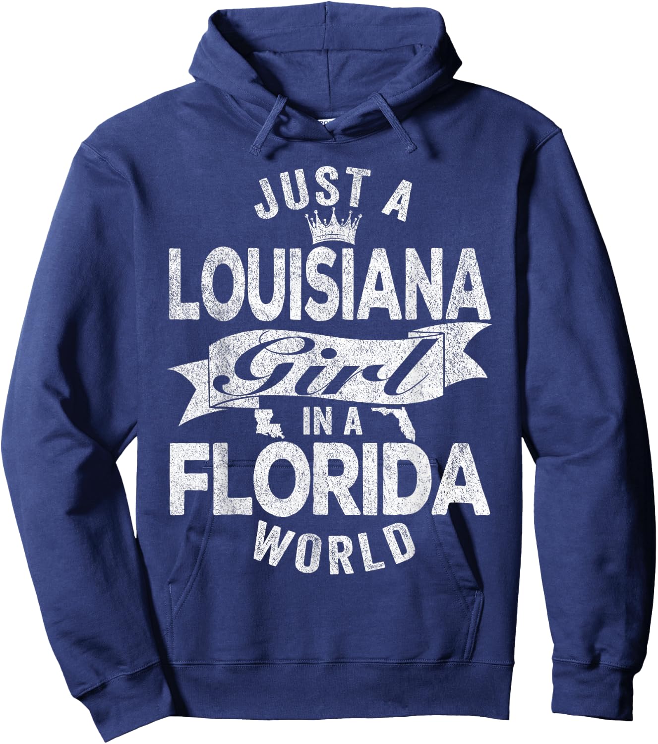Just A Louisiana Girl In A Florida World Hoodie - Hoodie | Navy