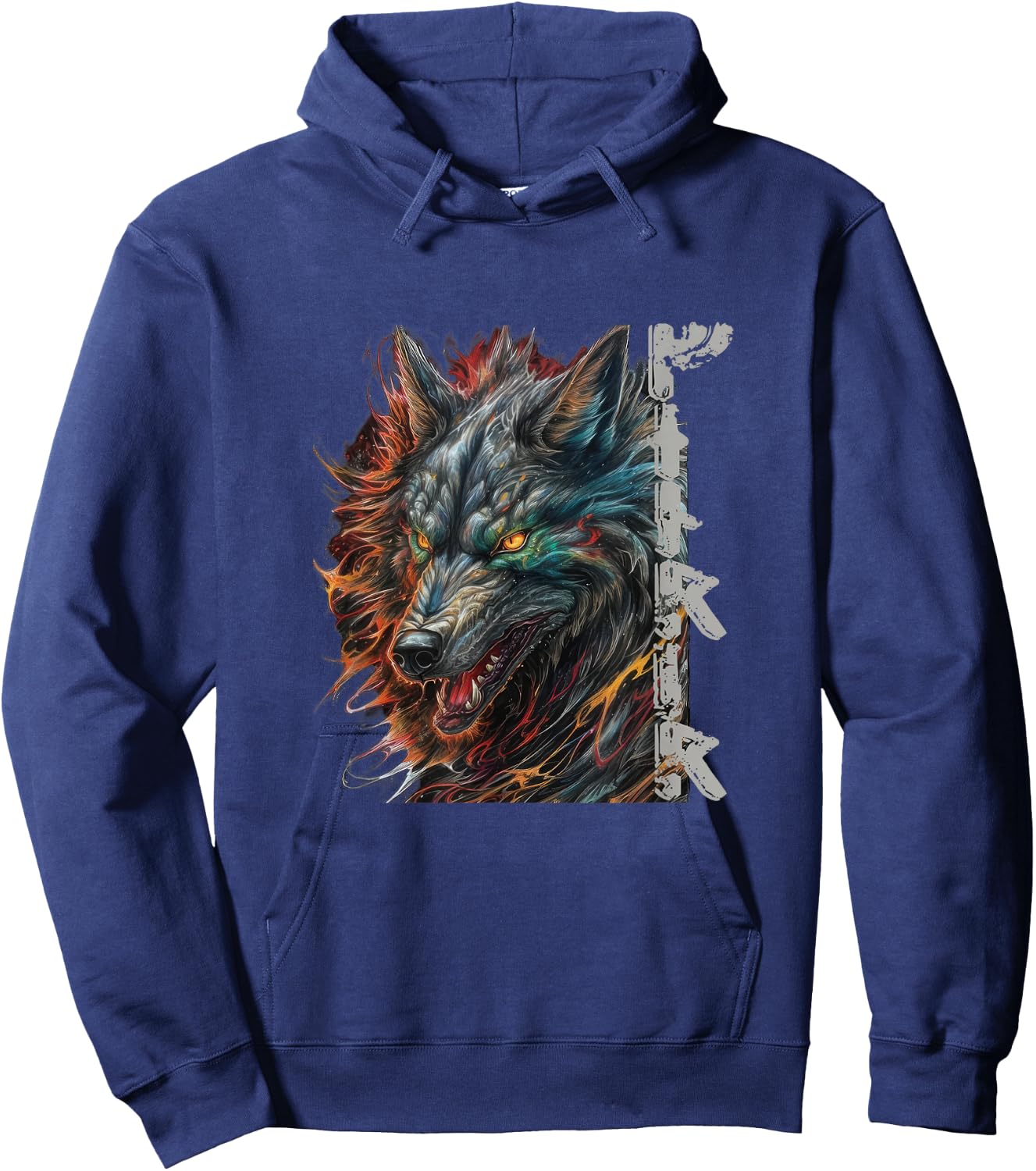 Wolf Fenriswolf Fenrir Viking Valhalla Runes Hoodie - Hoodie | Navy