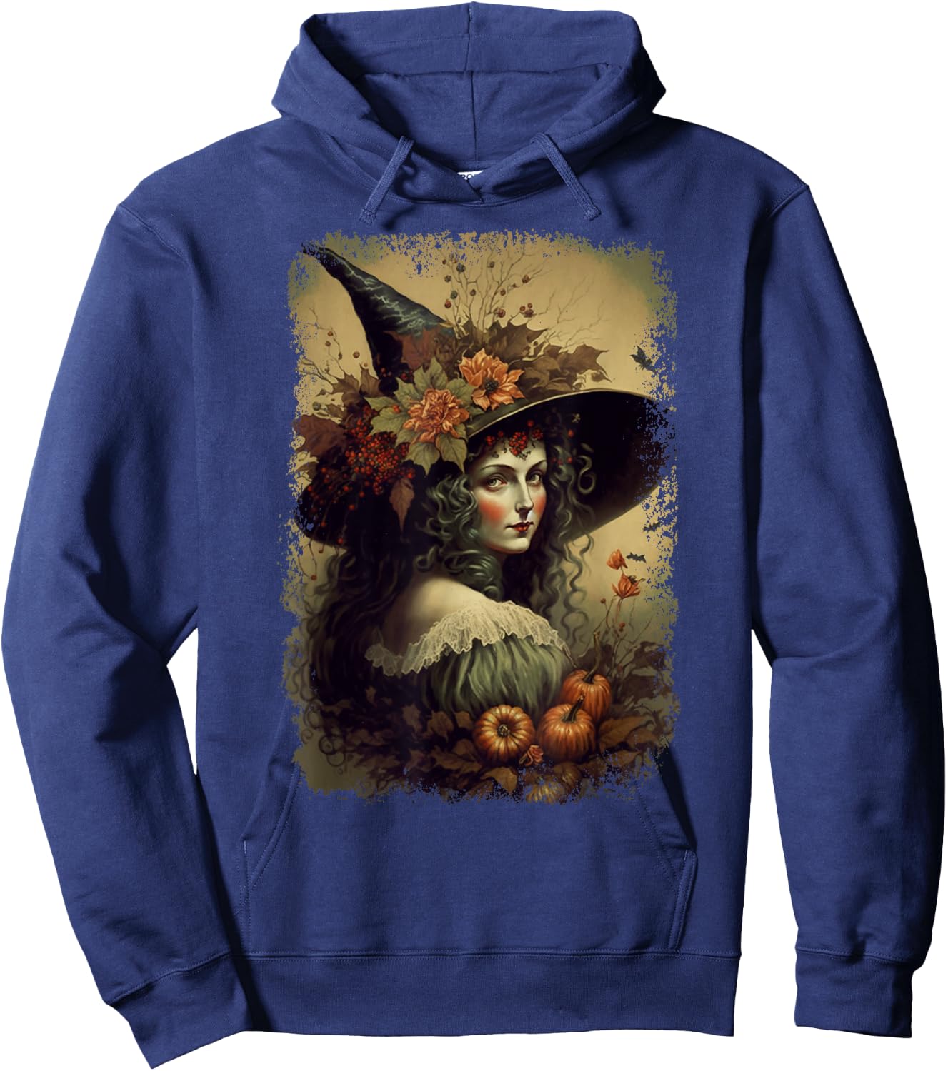 Vintage Nature Witch October Halloween Illustration Hoodie - Hoodie | Navy