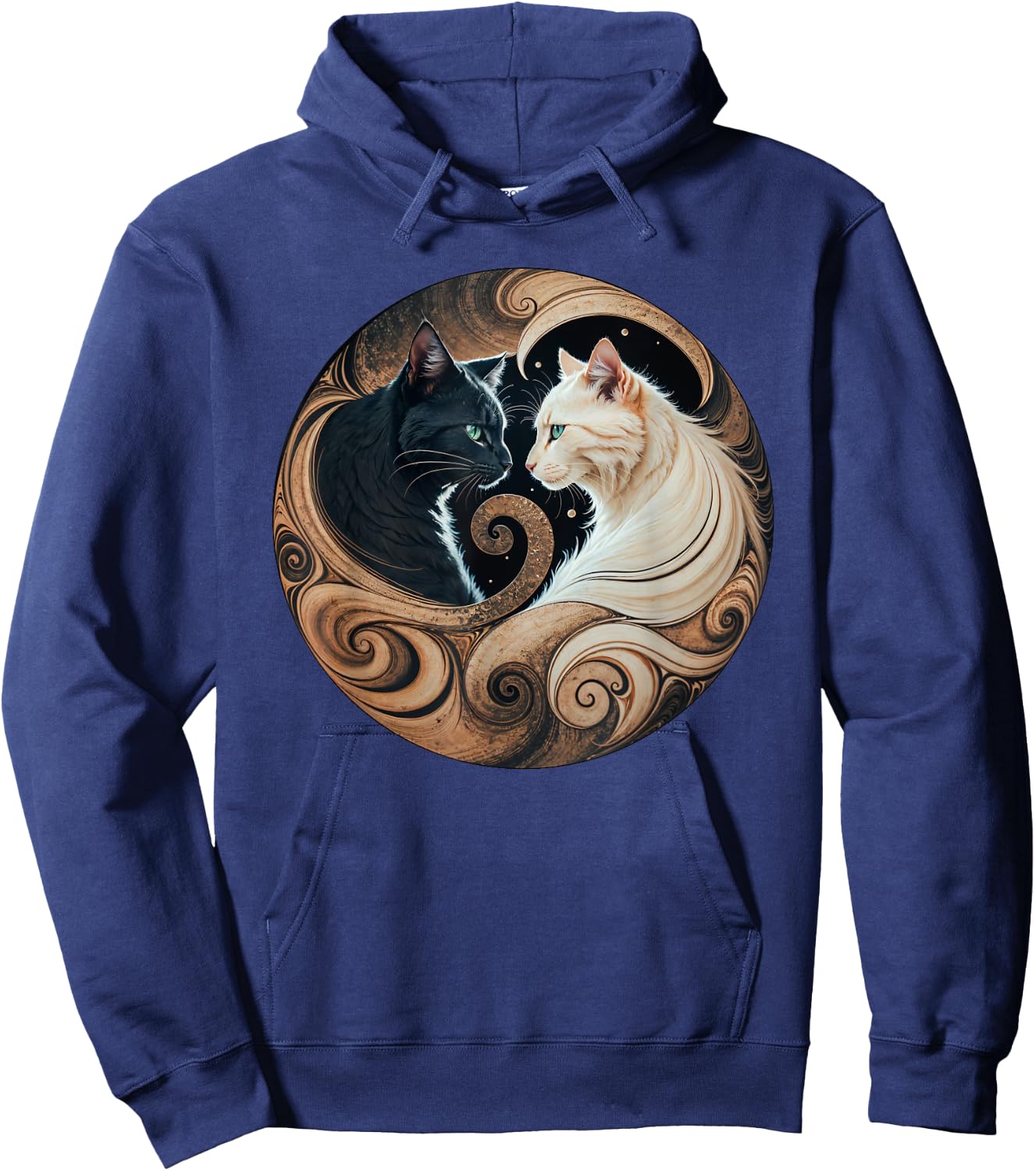 Cats Yin Yang Hoodie - Hoodie | Navy