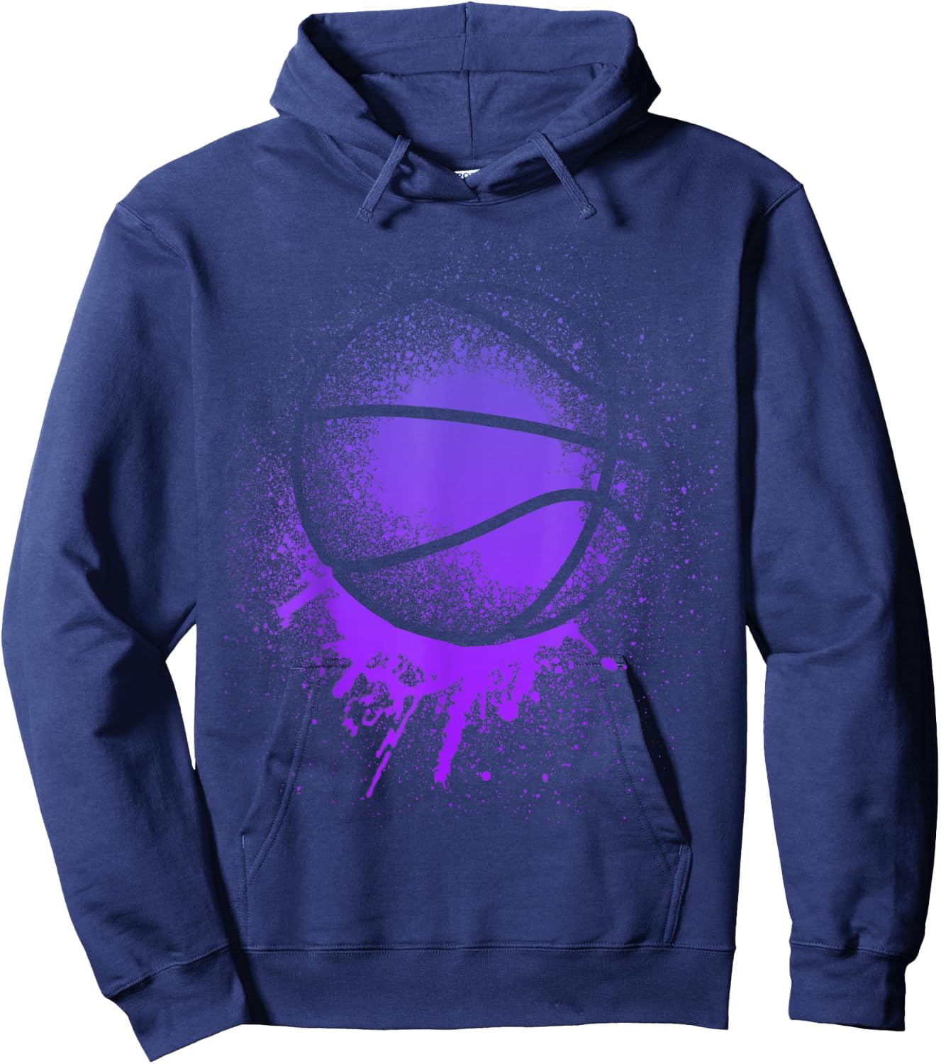 Basketball Team men Silhouette Purple Bball Birthday Baller Hoodie - Hoodie | Navy