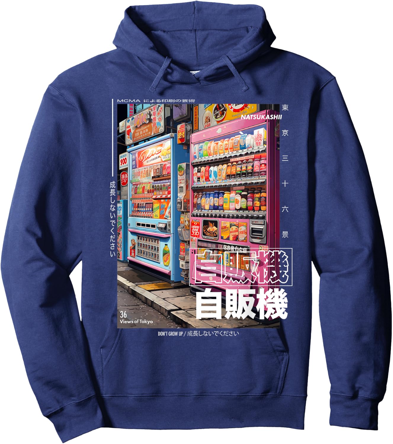 Japanese Streetwear Retro Vibes Aesthetic Tokyo Fashion Hoodie - Hoodie | Navy