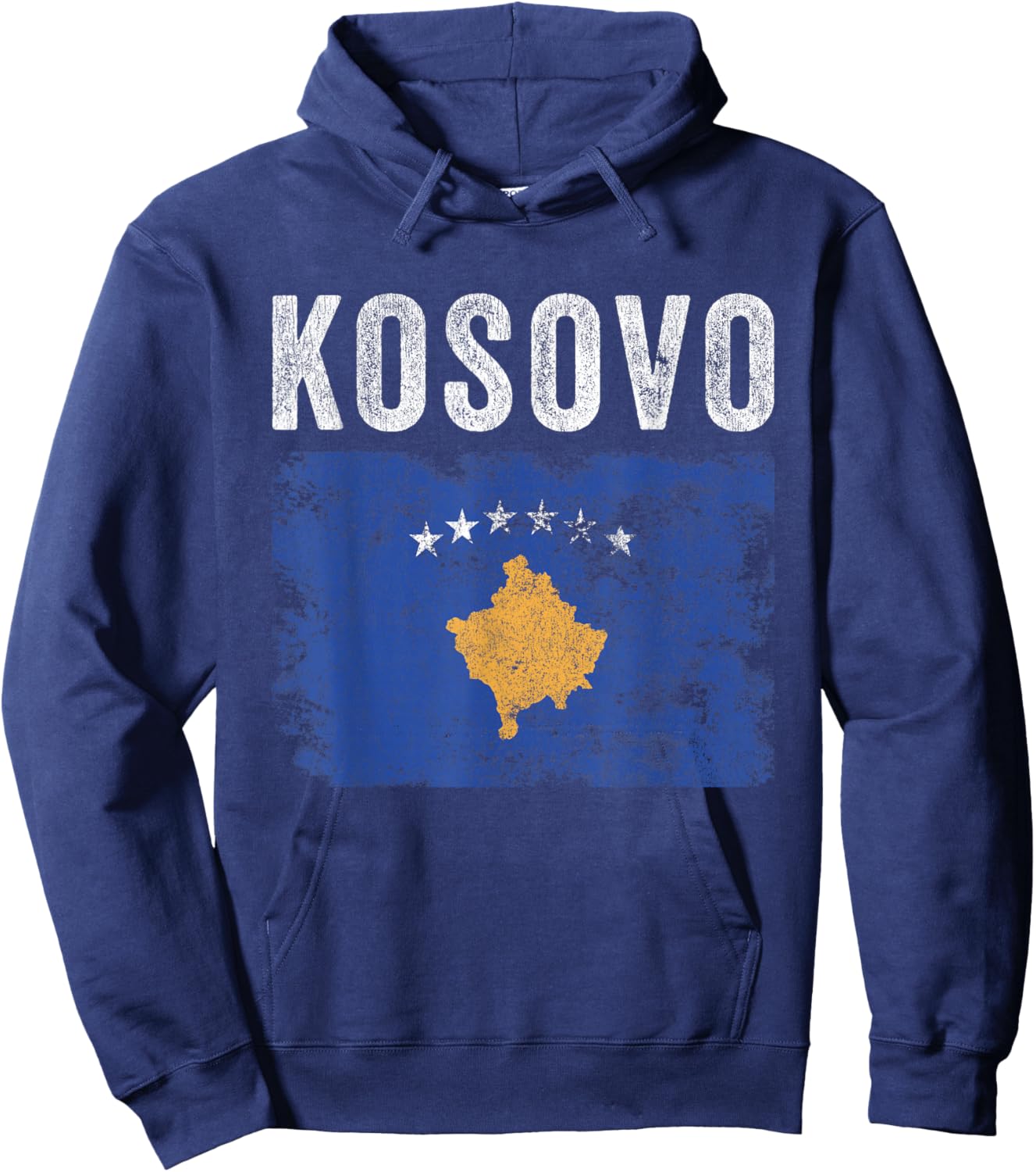 Kosovo Flag Distressed - Men Women Kids - Kosovar Flag Hoodie - Hoodie | Navy