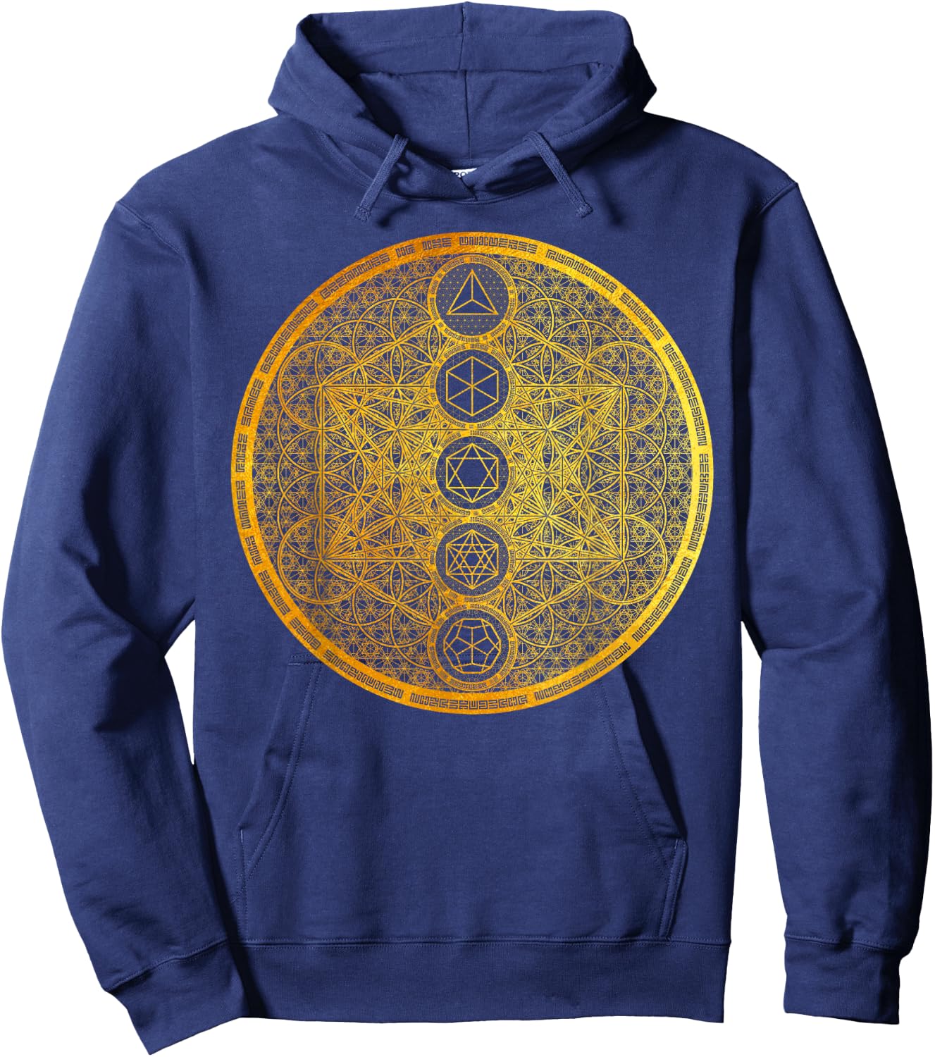 Metatron Cube Platonic Solids Sacred Geometry Metaphysics Hoodie - Hoodie | Navy