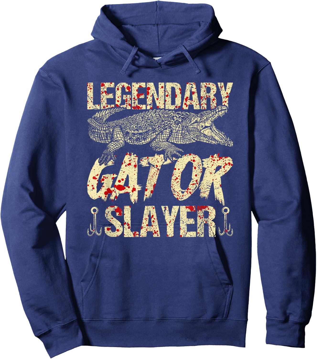 Alligator Hunter Legendary Gator Slayer Bloody Gator Hunting Hoodie - Hoodie | Navy