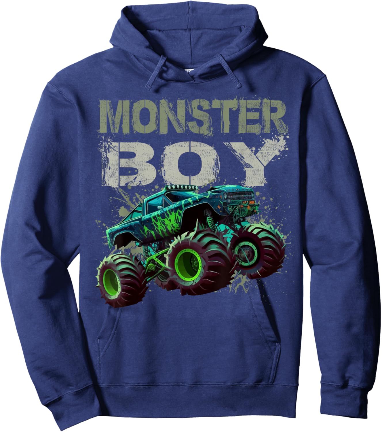 Monster Truck Boy Family Matching Monster Truck Lovers Hoodie - Hoodie | Navy
