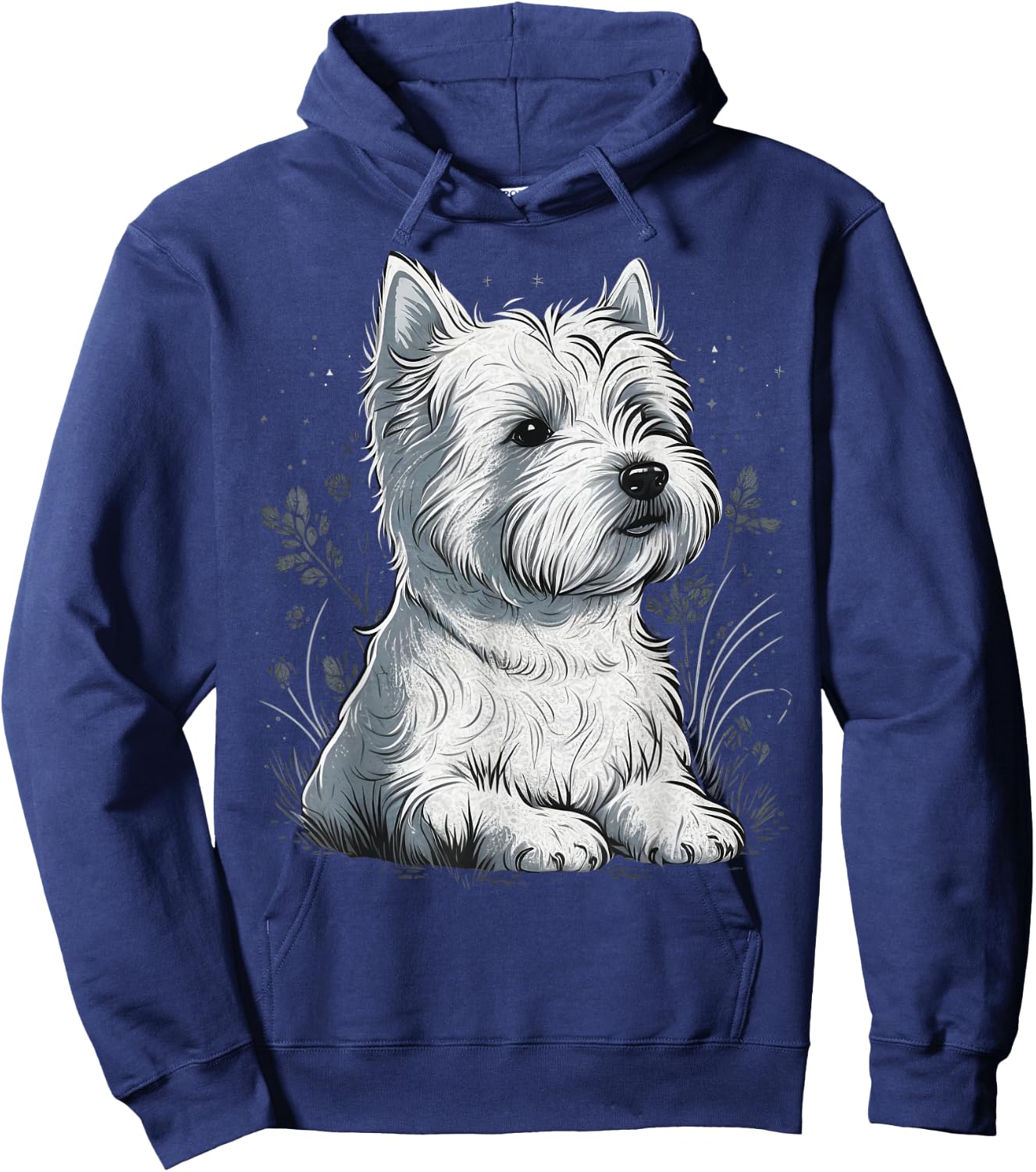 Cute Westie Dog on West Highland White Terrier Lover Hoodie - Hoodie | Navy