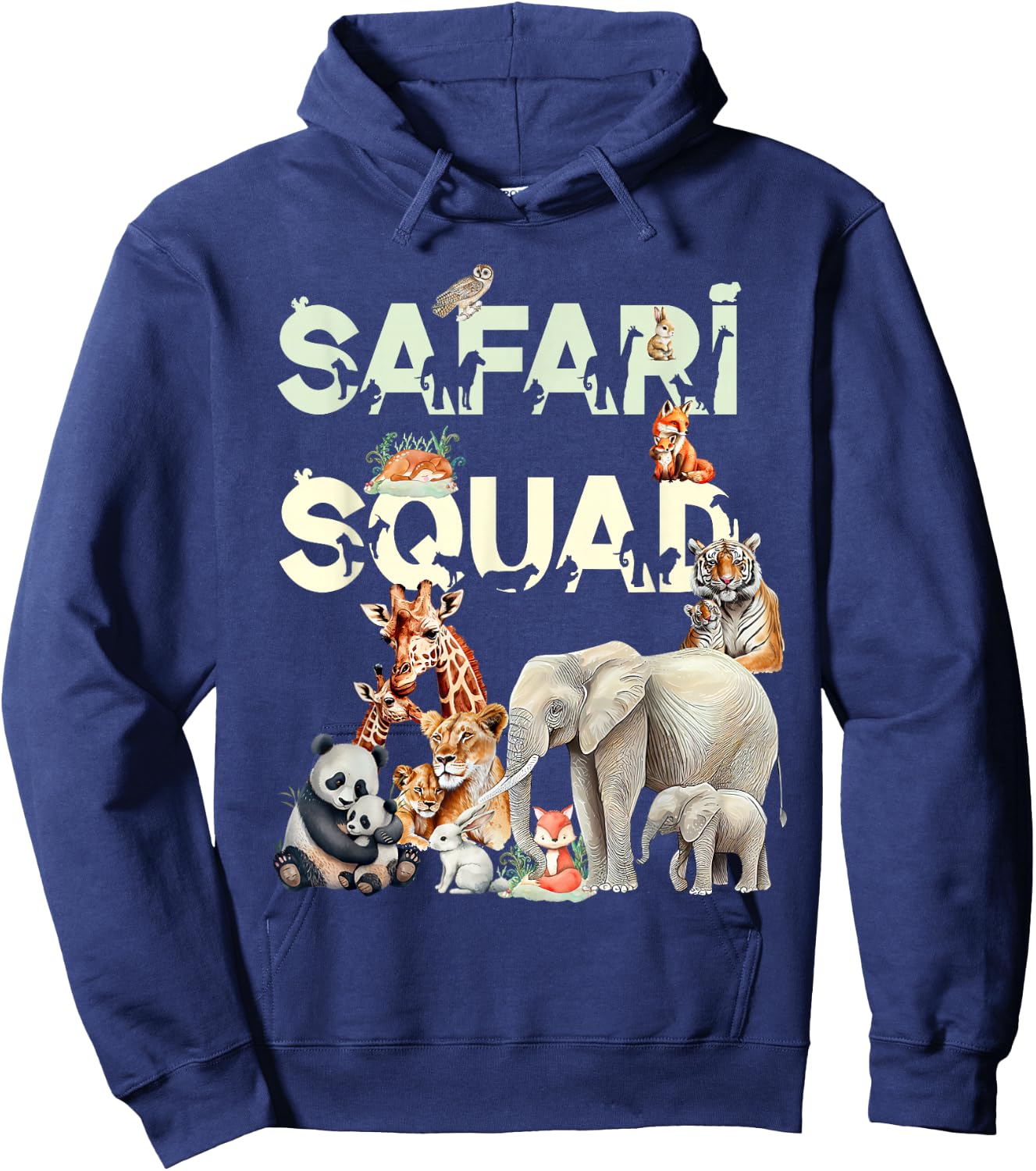 Safari Squad Animals Funny Zoo Animal Lovers Funny Safari Hoodie - Hoodie | Navy