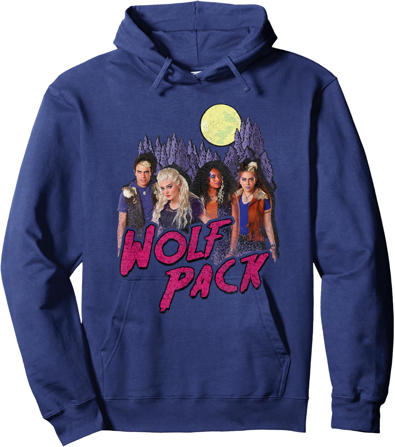 Disney Zombies Wolf Pack Full Moon Group Poster Hoodie - Hoodie | Navy