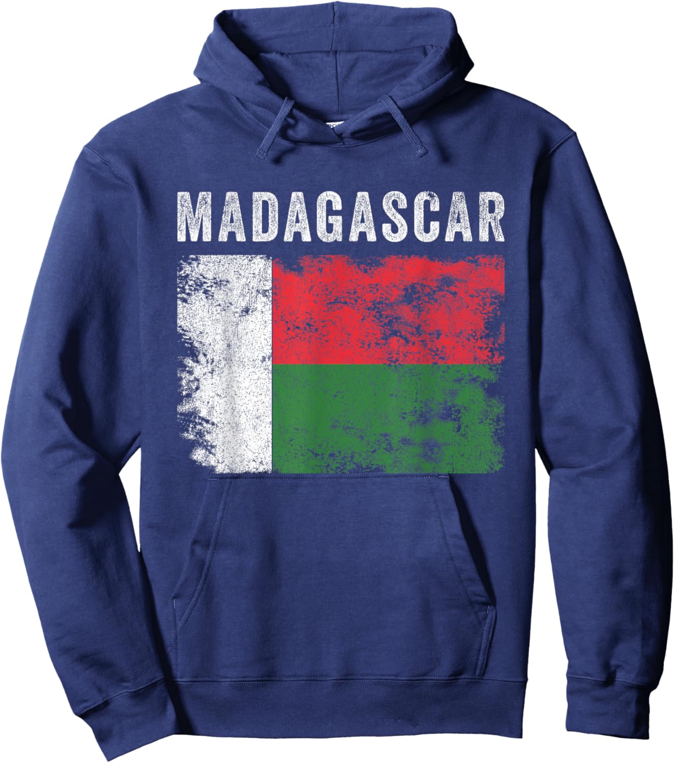 Madagascar Flag Distressed - Men Women Kids - Malagasy Flag Hoodie - Hoodie | Navy