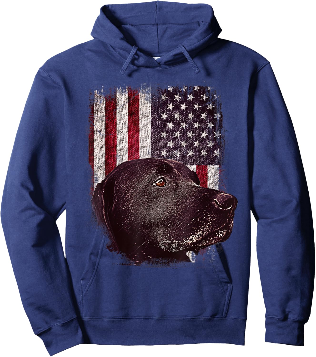 American Black Labrador USA Flag Lab Owner Patriotic Girls Kids Men Hoodie - Hoodie | Navy