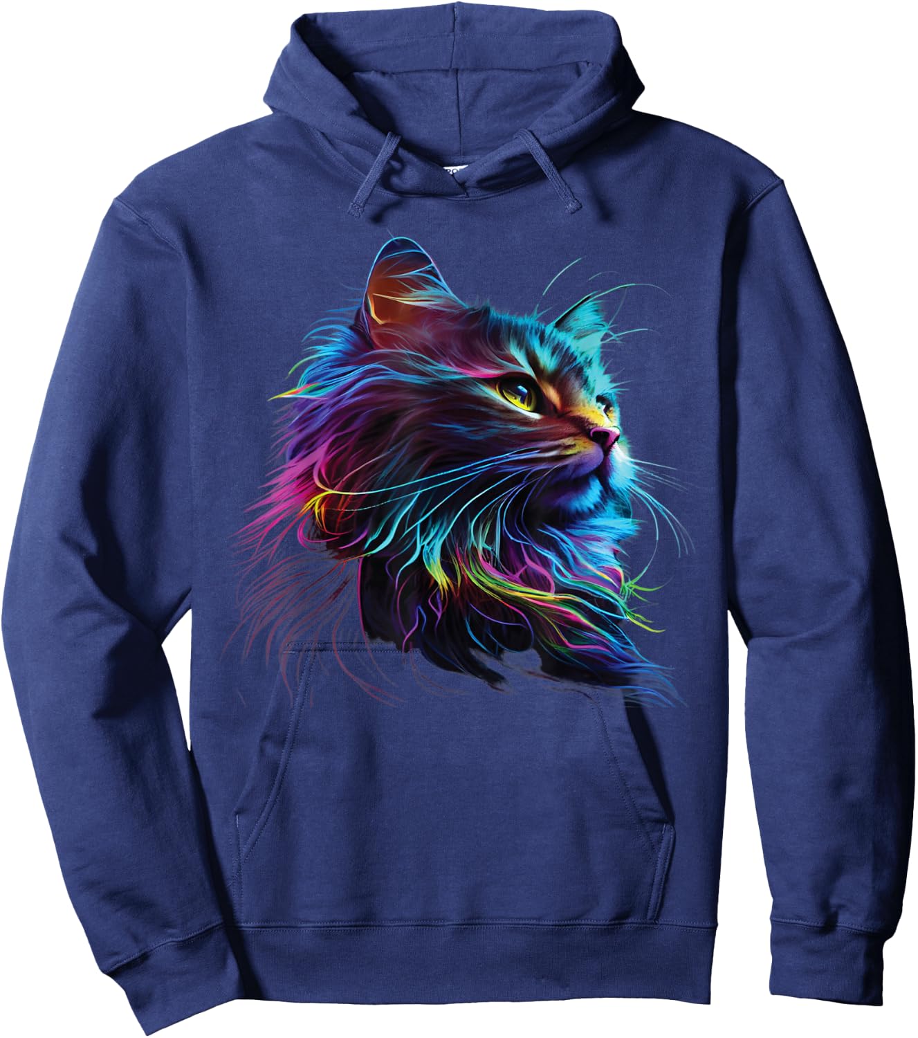 Cute Colorful Cat for Kitten Lovers Art Kitty Cats Hoodie - Hoodie | Navy