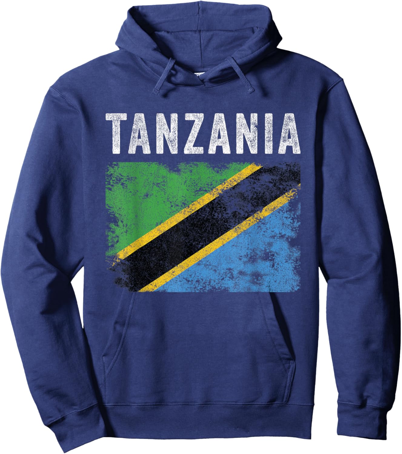 Tanzania Flag Distressed - Men Women Kids - Tanzanian Flag Hoodie - Hoodie | Navy