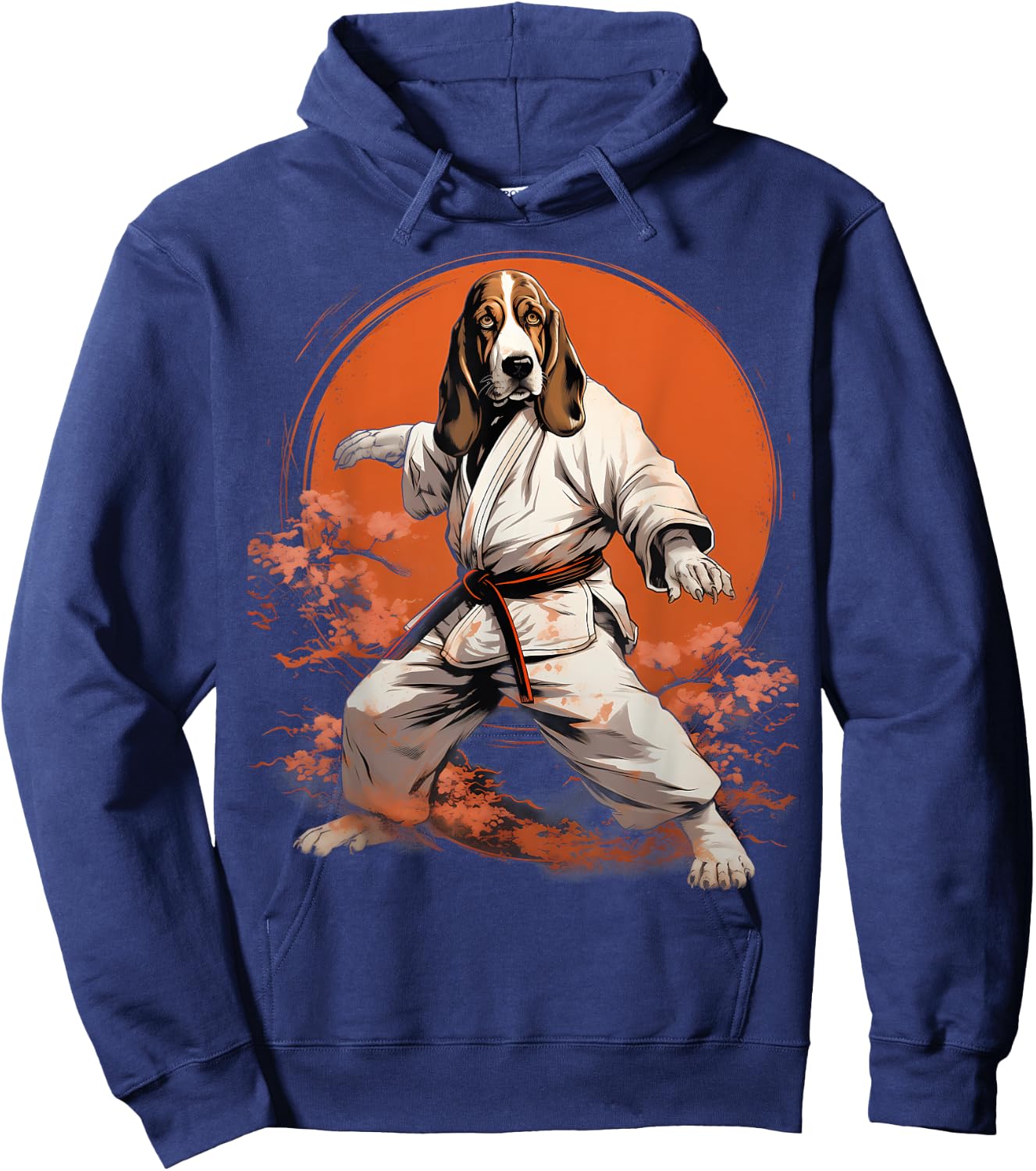 MMA Basset Hound Dog Karate Hoodie - Hoodie | Navy