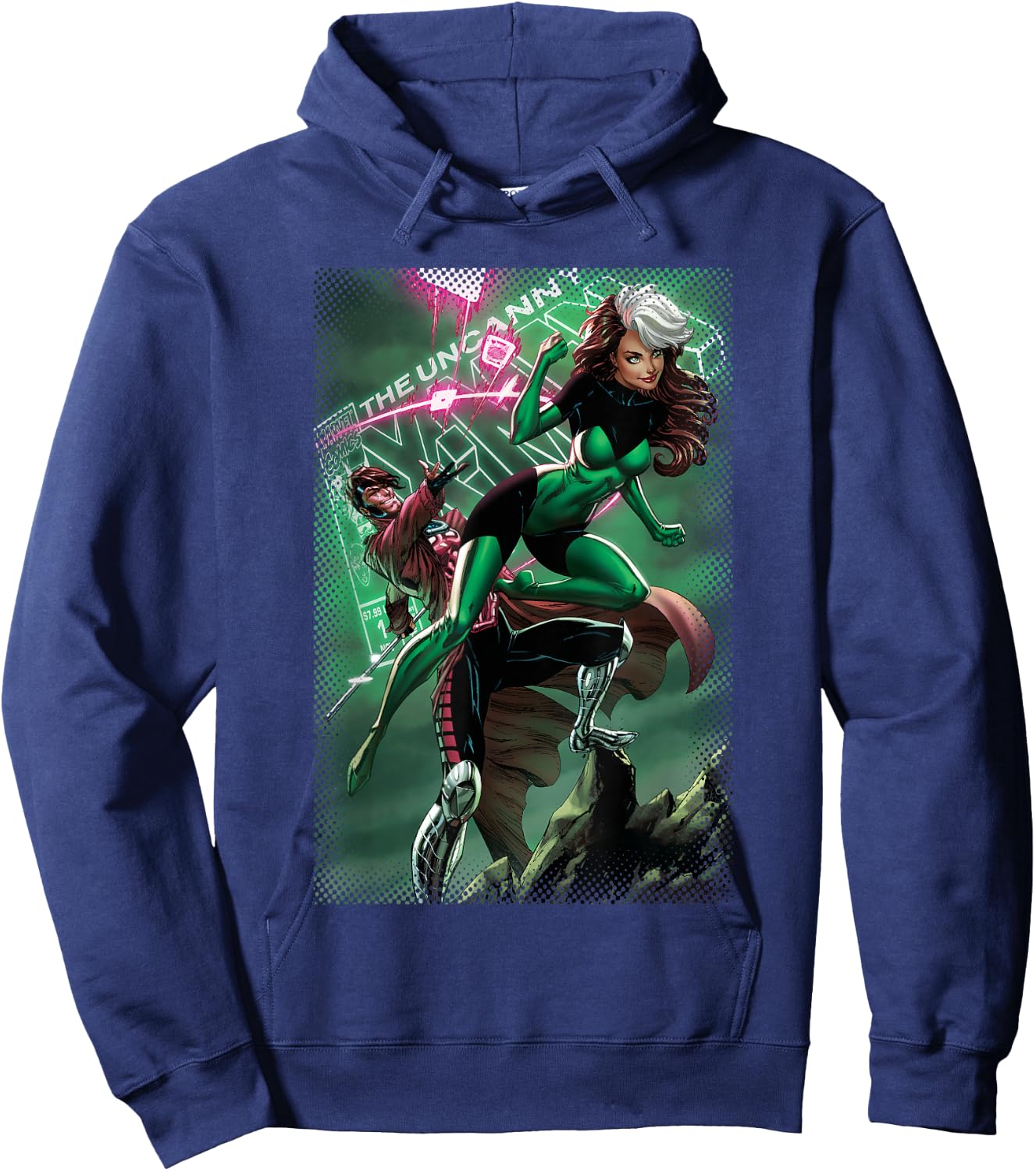 Marvel X-Men The Uncanny X-Men Rogue & Gambit Cover Hoodie - Hoodie | Navy