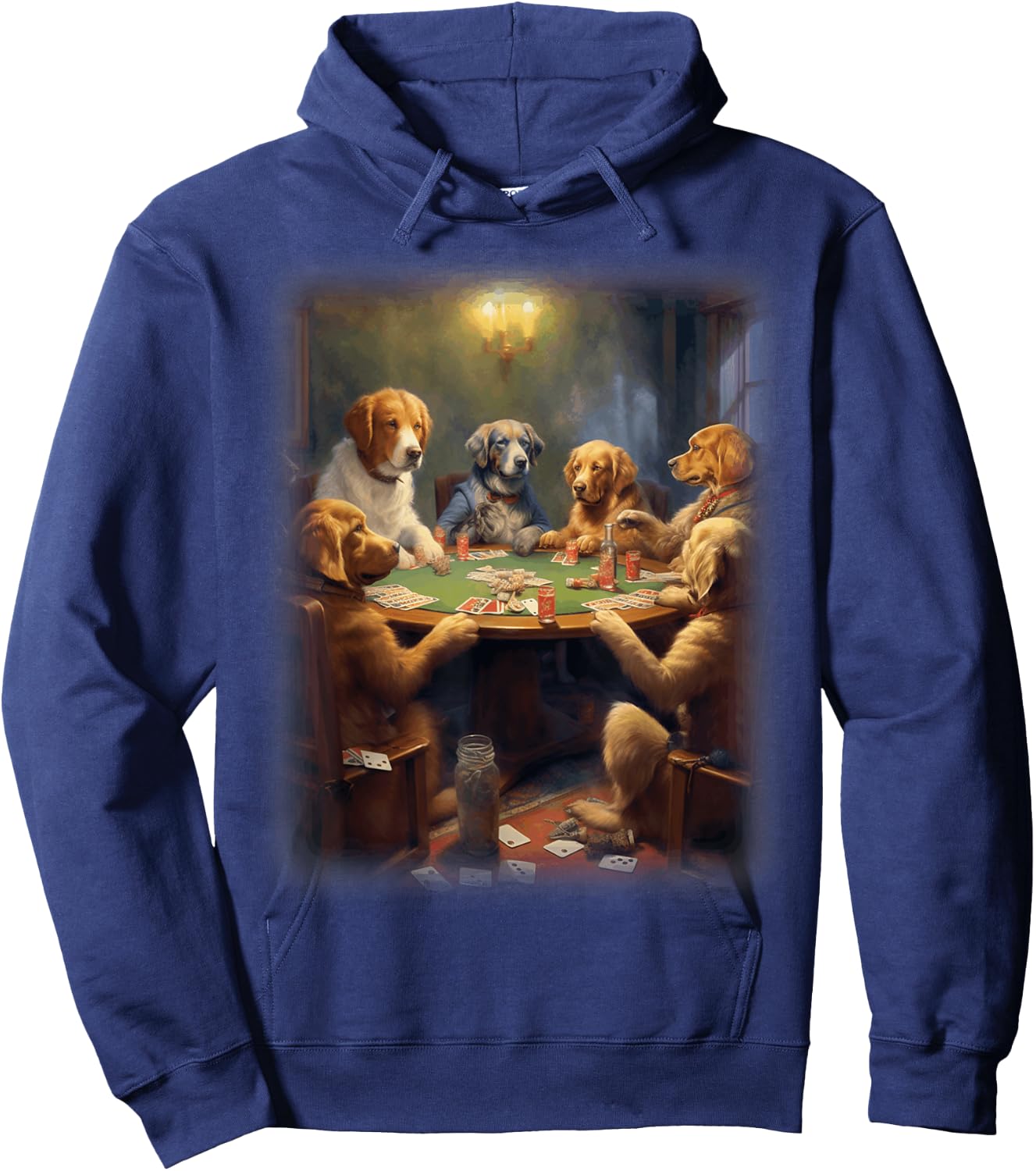 Dogs Playing Poker | A Friend in Need | Funny Dog Lover Art Women Hoodie - Hoodie | Navy
