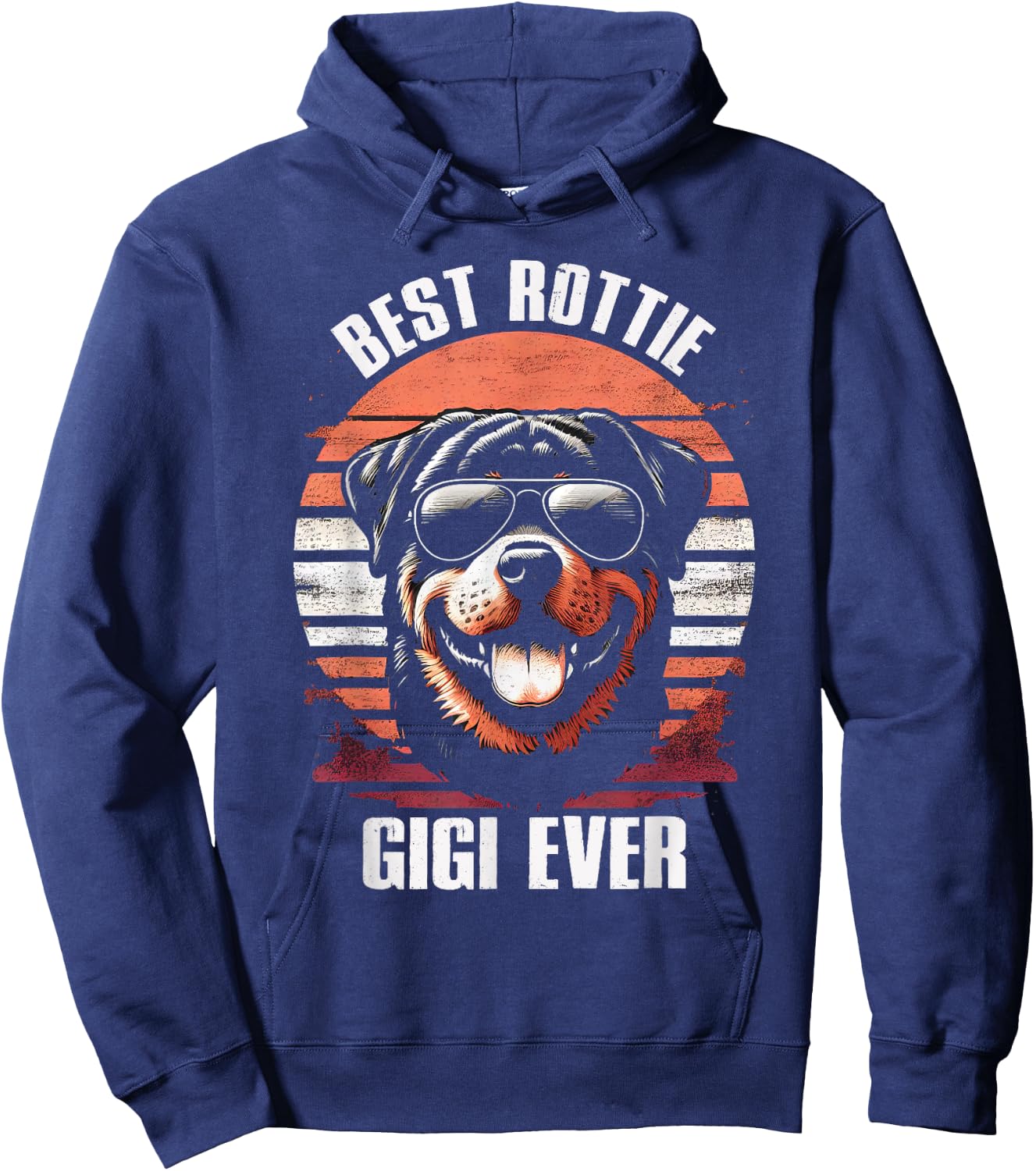 Best Rottie Gigi Ever Rottweiler Dog Grandma Vintage Hoodie - Hoodie | Navy