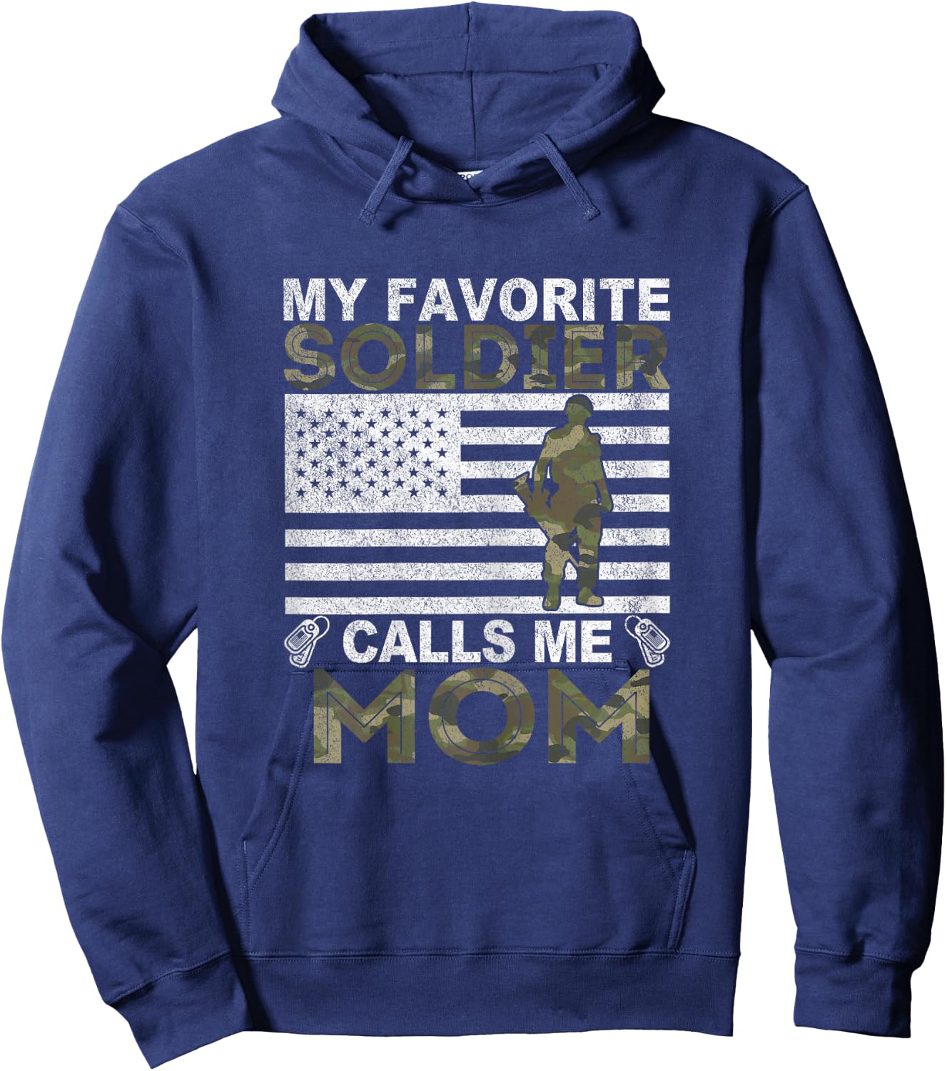 My Favorite Soldier Calls Me Mom Solider Mom Hoodie - Hoodie | Navy