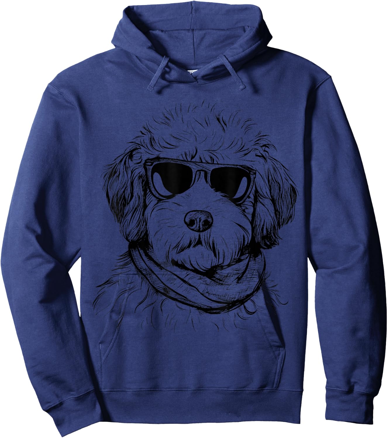 Whoodle Sketch Drawing Art Dog Lover Mom Dad Women Hoodie - Hoodie | Navy