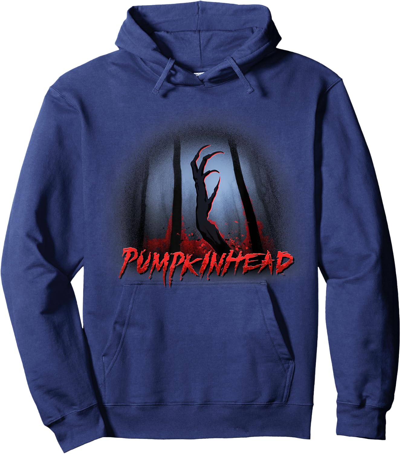 Pumpkinhead Logo with Hand Silohuette Hoodie - Hoodie | Navy