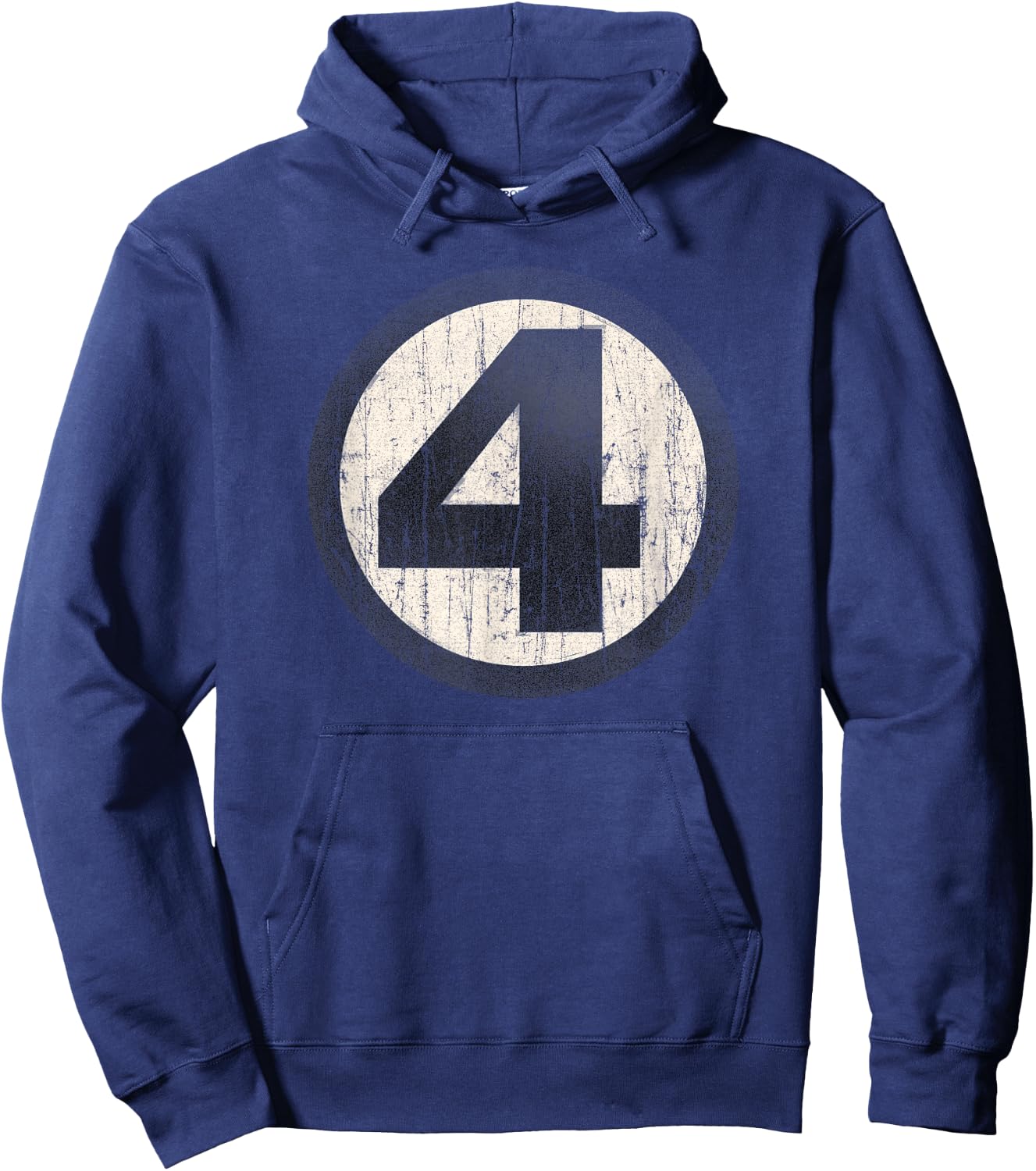 Marvel Fantastic Four Official Distressed Logo Hoodie - Hoodie | Navy