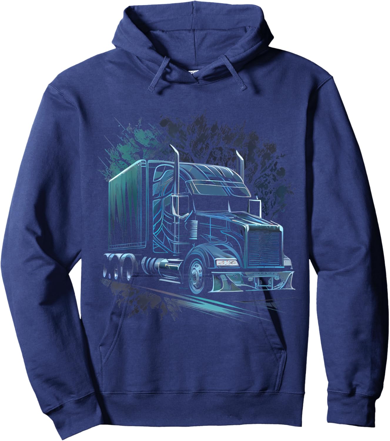 Truck Driver 18 Wheel Trucker Hoodie - Hoodie | Navy