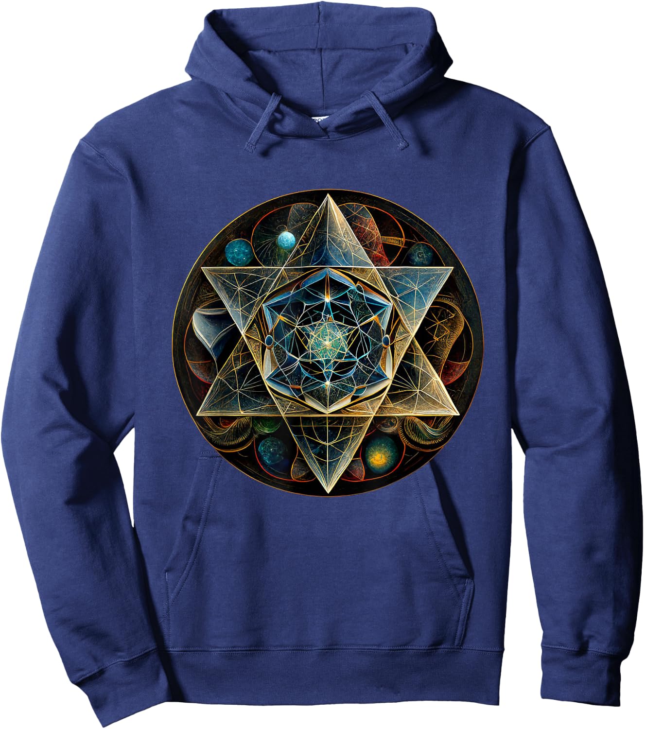 Star Tetrahedron Merkaba Hoodie - Hoodie | Navy
