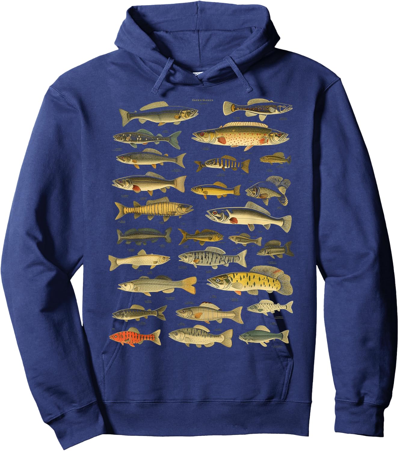Types Of Freshwater Fish Species Fishing Graphic Hoodie - Hoodie | Navy