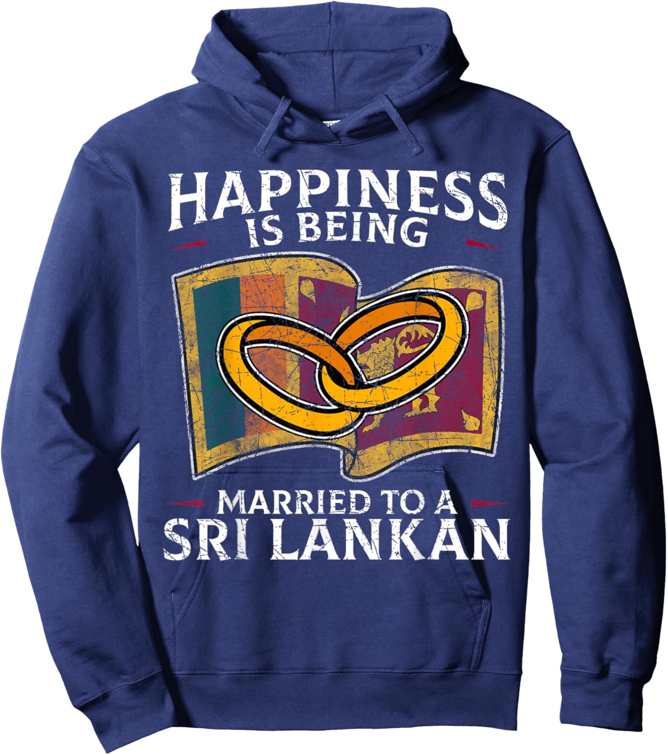 Sri Lankan Wedding Sri Lanka Heritage Roots Flag Married Hoodie - Hoodie | Navy