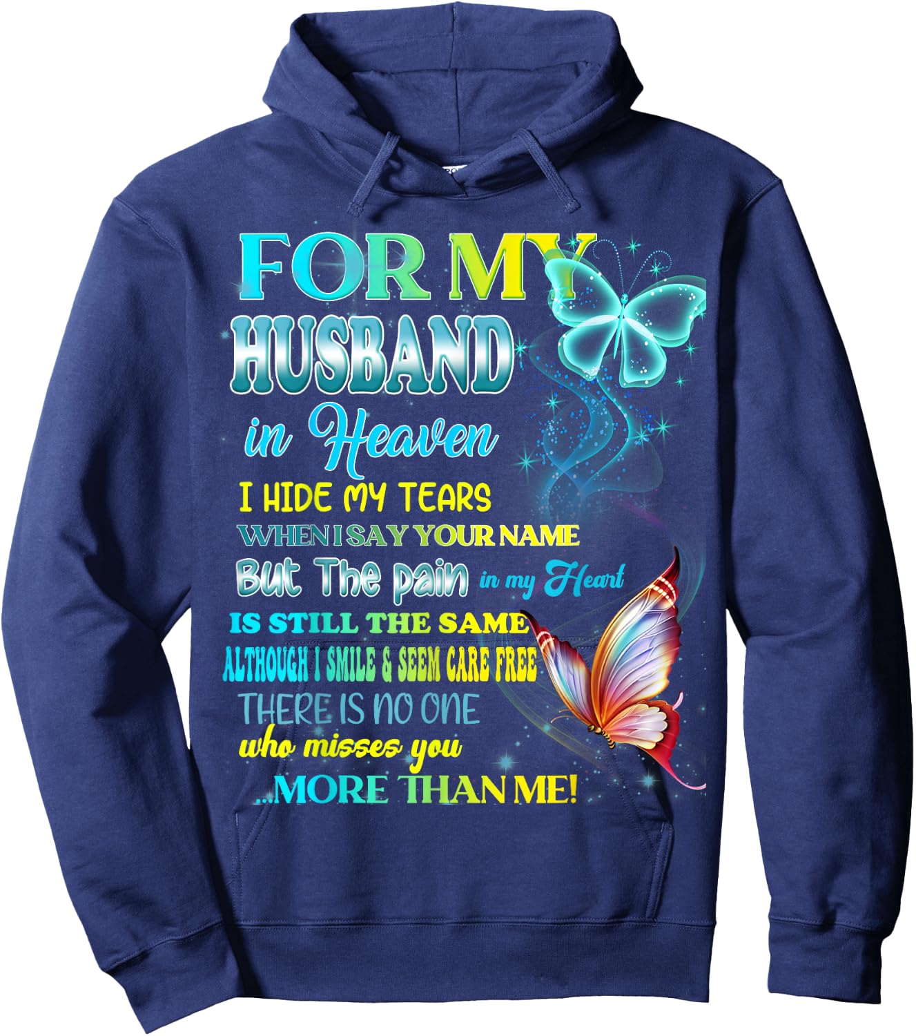 I'm Not A Widow I'm A Wife To A Husband With Wings Memories Hoodie - Hoodie | Navy
