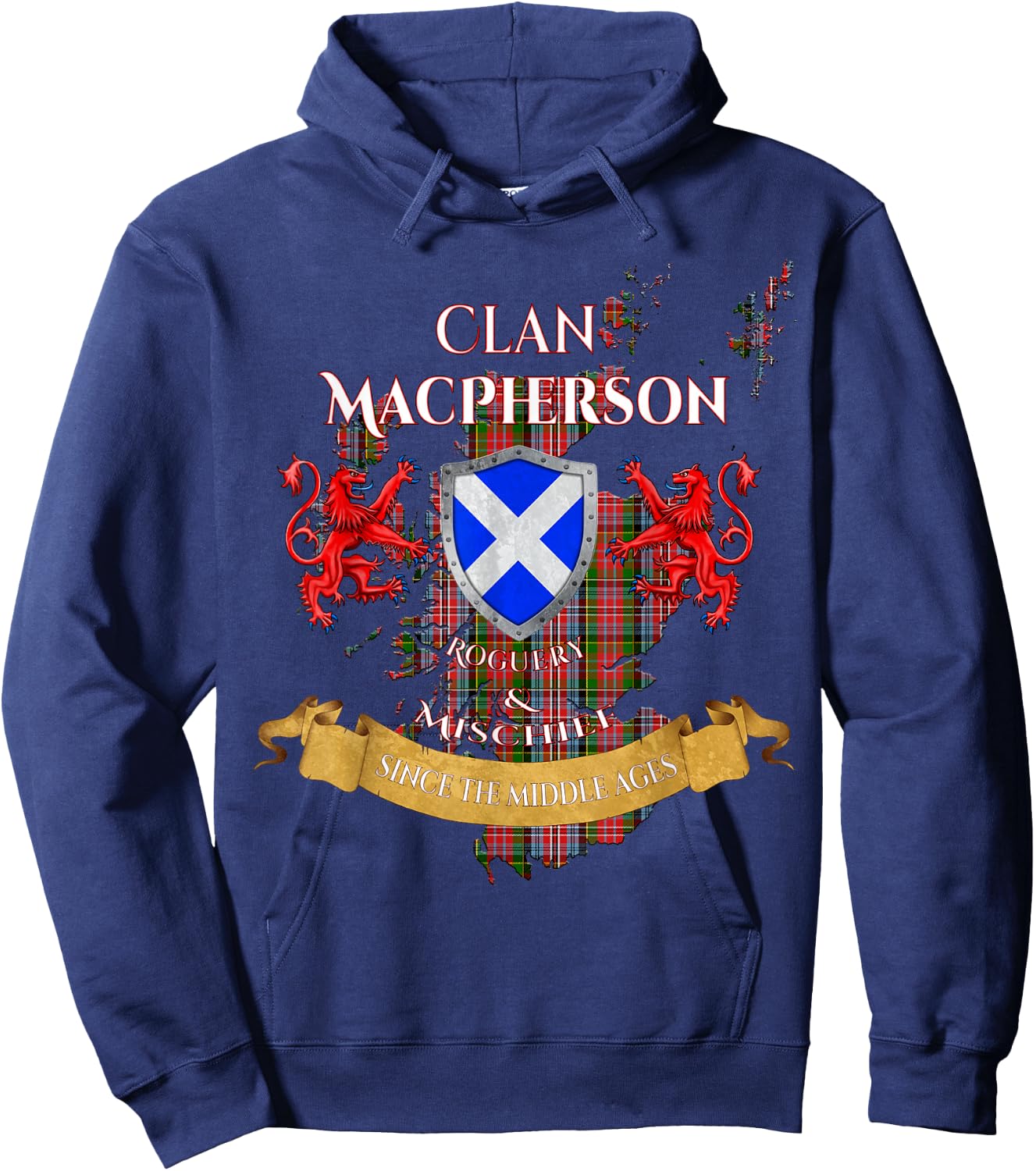 MacPherson Scottish Family Clan Middle Ages Mischief Hoodie - Hoodie | Navy