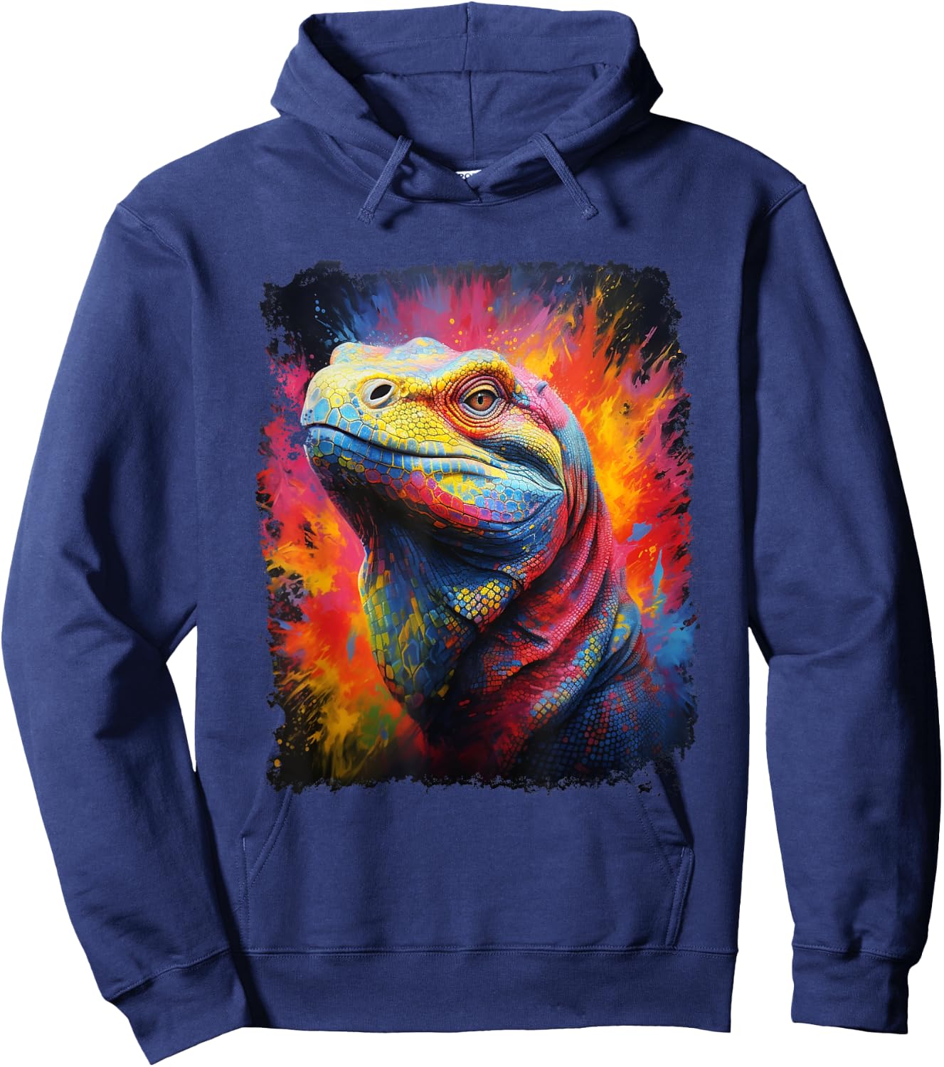 Pop Art Komodo Dragon Hoodie - Hoodie | Navy