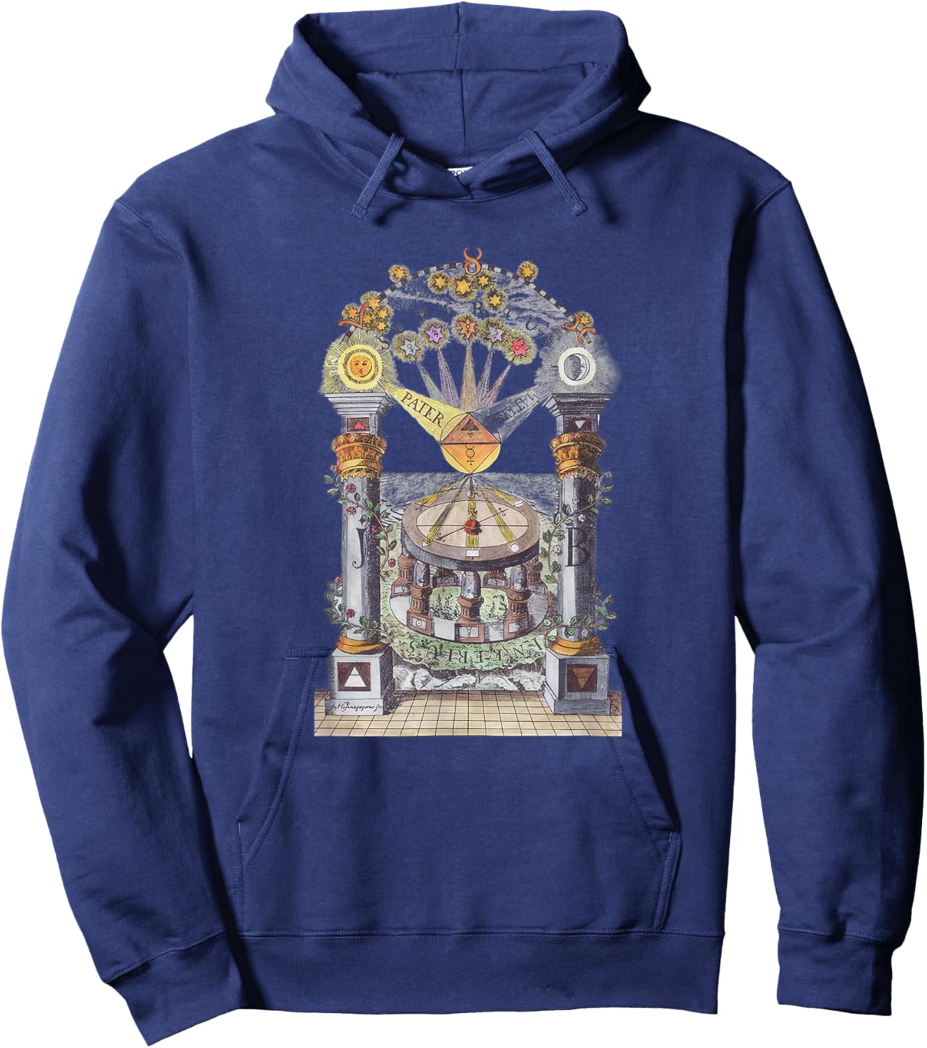 Masonic columns of Jachin and Boas Hoodie - Hoodie | Navy
