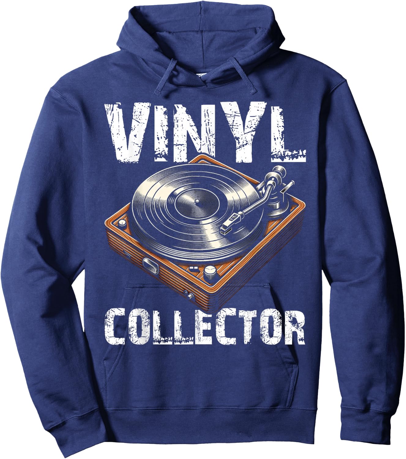 Retro Vinyl Record Music Player Lover Vinyl Record Collector Hoodie - Hoodie | Navy