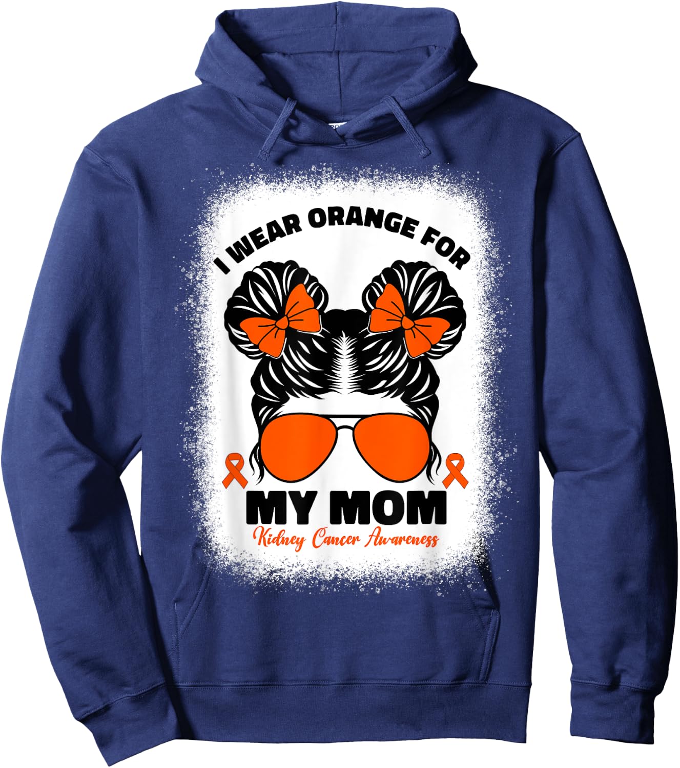 I Wear Orange For My Mom Kidney Cancer Awareness For Kids Hoodie - Hoodie | Navy