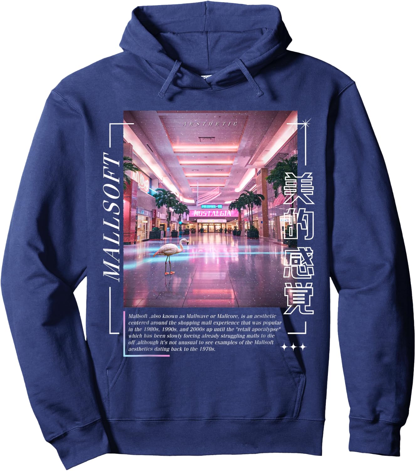 Vaporwave Aesthetic Liminal Yami Kawaii Pastel Goth Hoodie - Hoodie | Navy