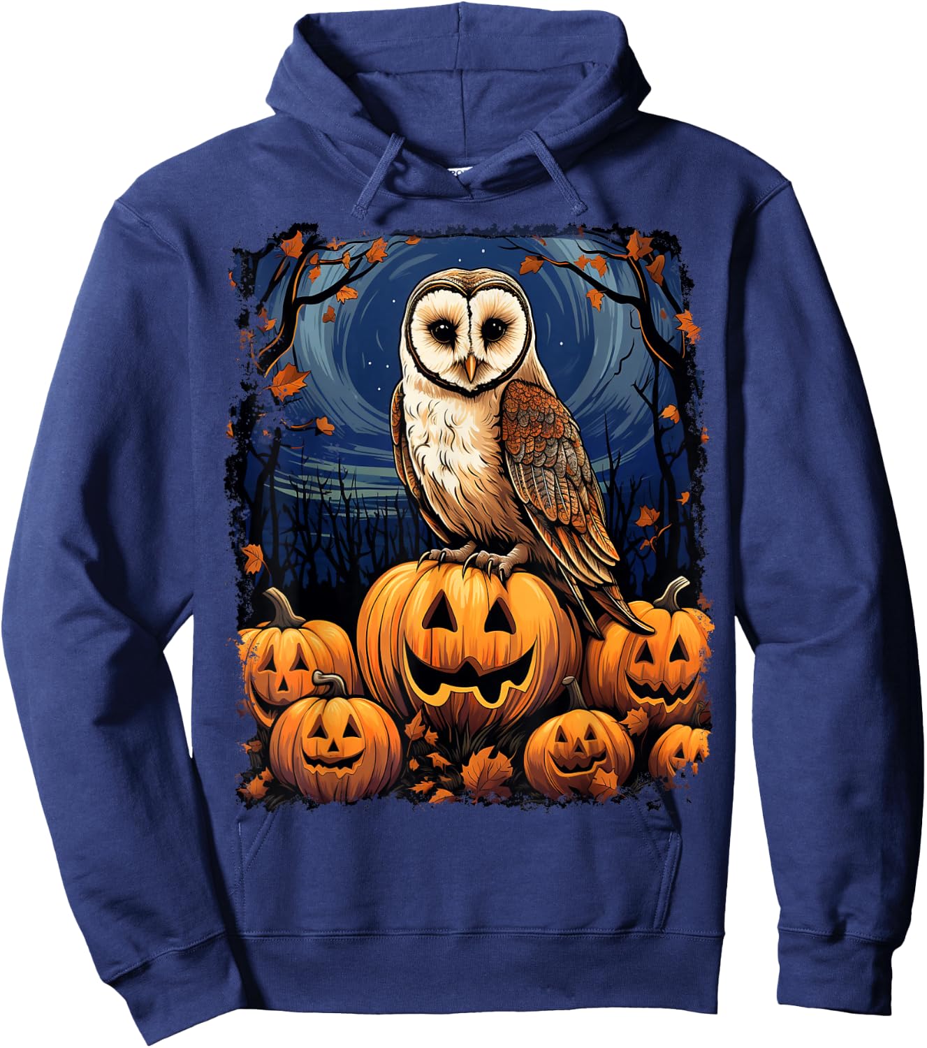 Pop Art Colorful Barn Owl Halloween Hoodie - Hoodie | Navy