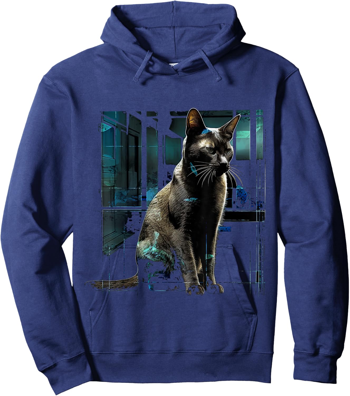 Cat Artwork - Cat Motif Animal Cat Women Kids Hoodie - Hoodie | Navy