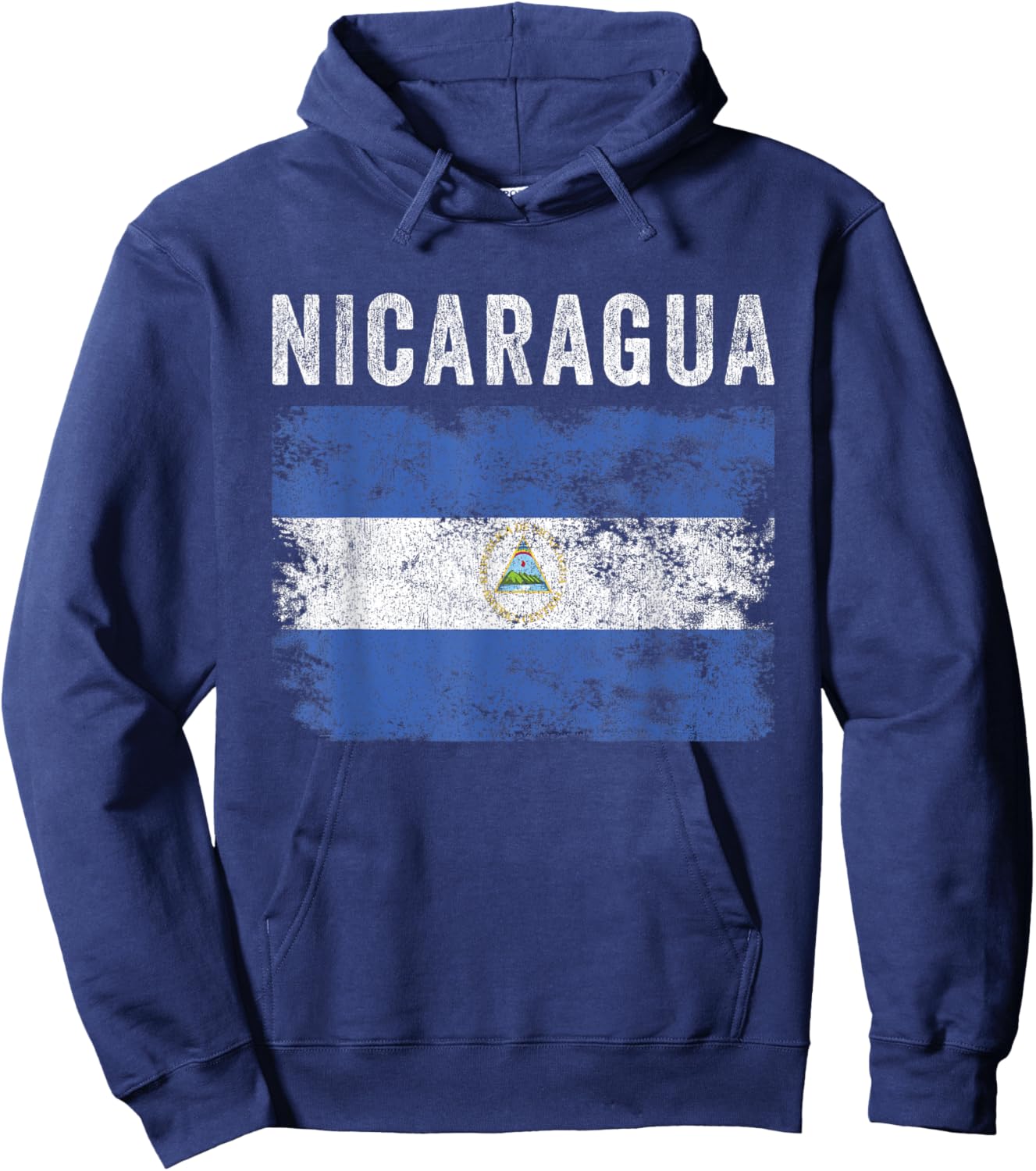 Nicaragua Flag Distressed - Men Women Kids - Nicaraguan Flag Hoodie - Hoodie | Navy
