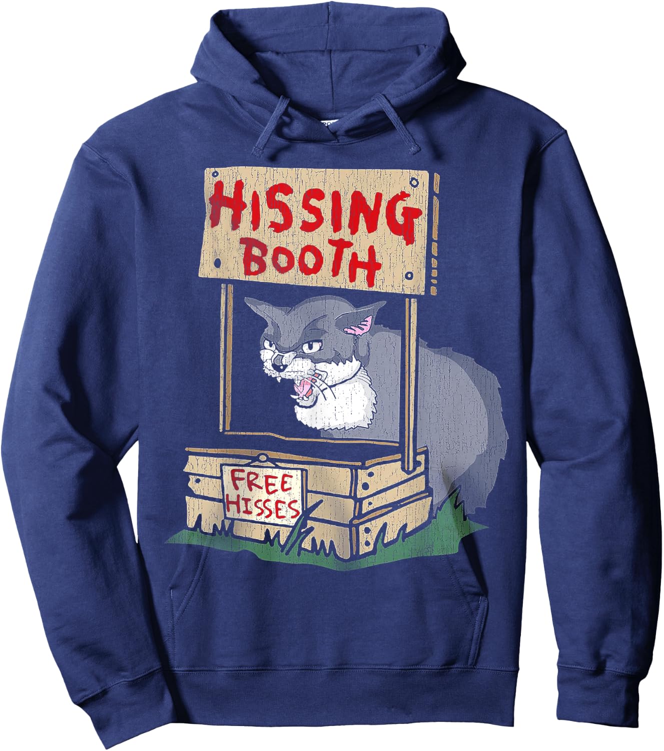 Cat Hissing Booth Free Hisses Men Women Hoodie - Hoodie | Navy