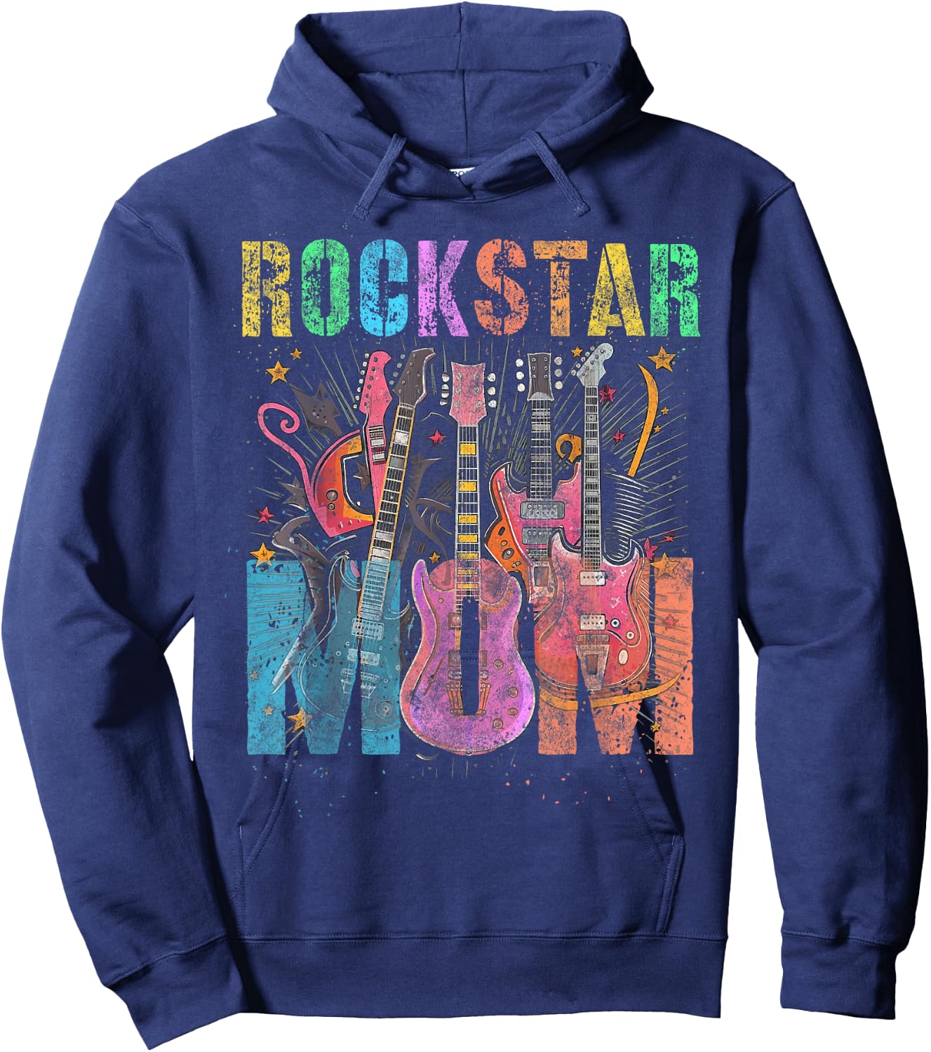 Funny ROCKSTAR MOM Rockin' Mommy Squad Mama Birthday Hoodie - Hoodie | Navy