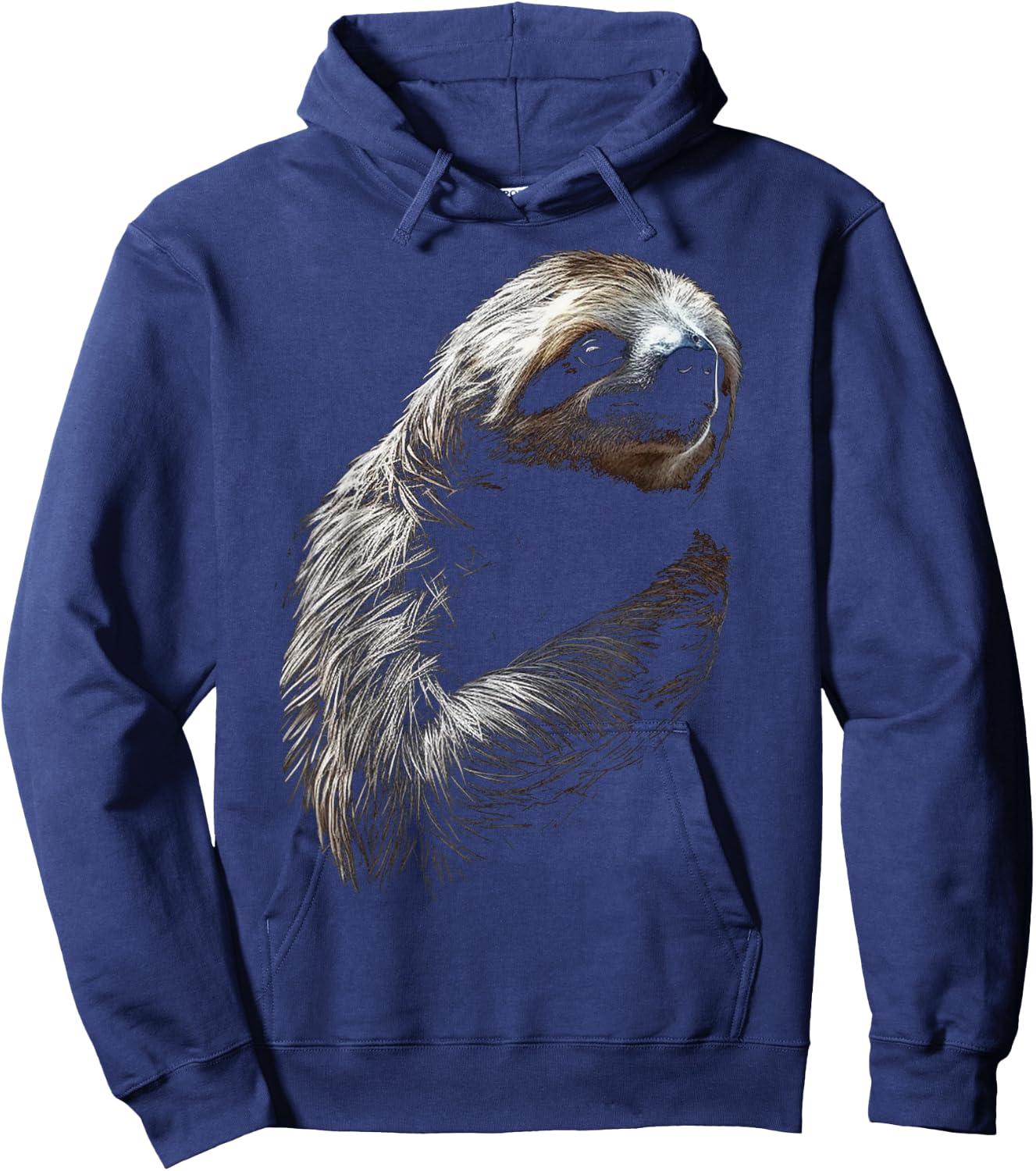 Sloth Portrait Artwork | Animal Motif Sloth Hoodie - Hoodie | Navy
