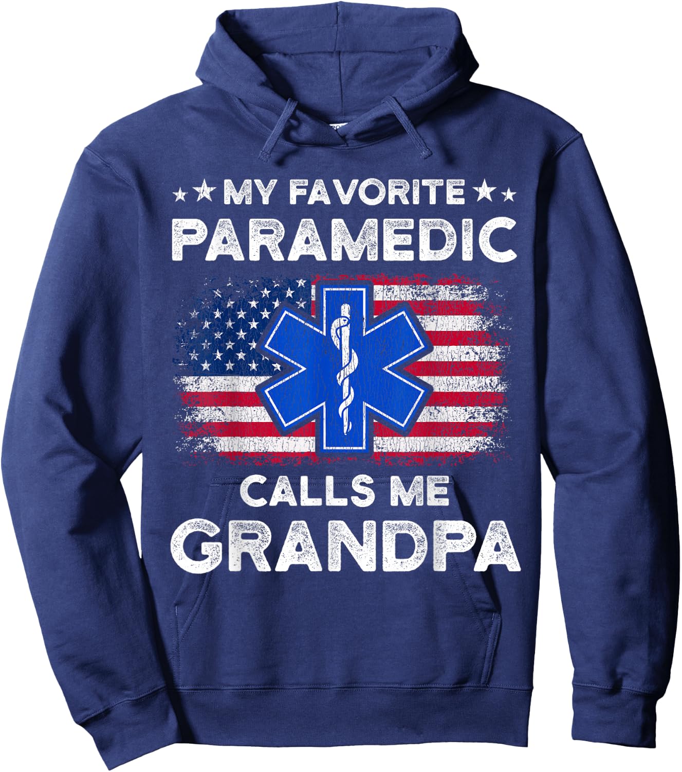 My Favorite Paramedic Calls Me Grandpa Funny Paramedic Hoodie - Hoodie | Navy