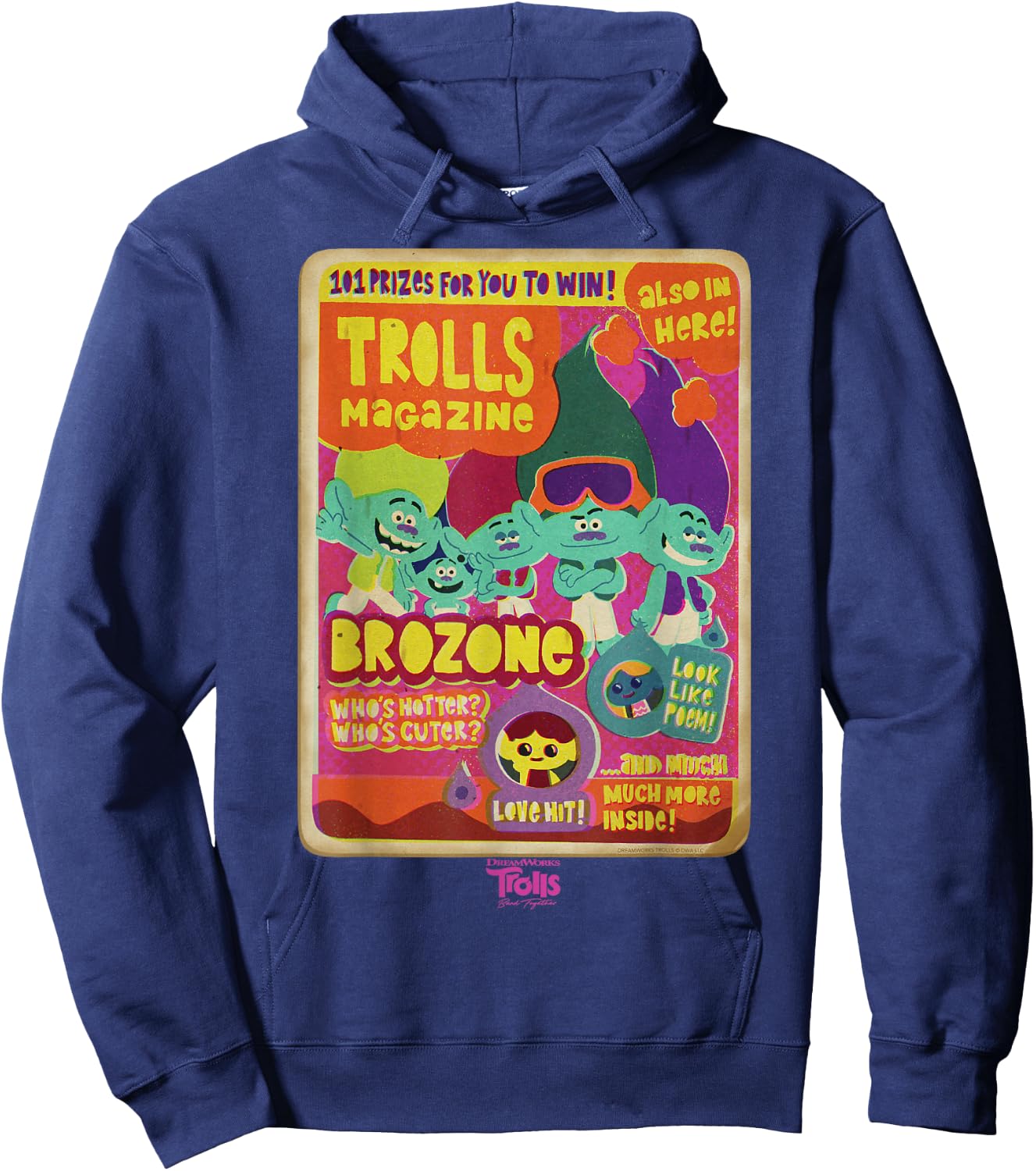 DreamWorks Trolls Band Together Brozone Magazine Cover Hoodie - Hoodie | Navy