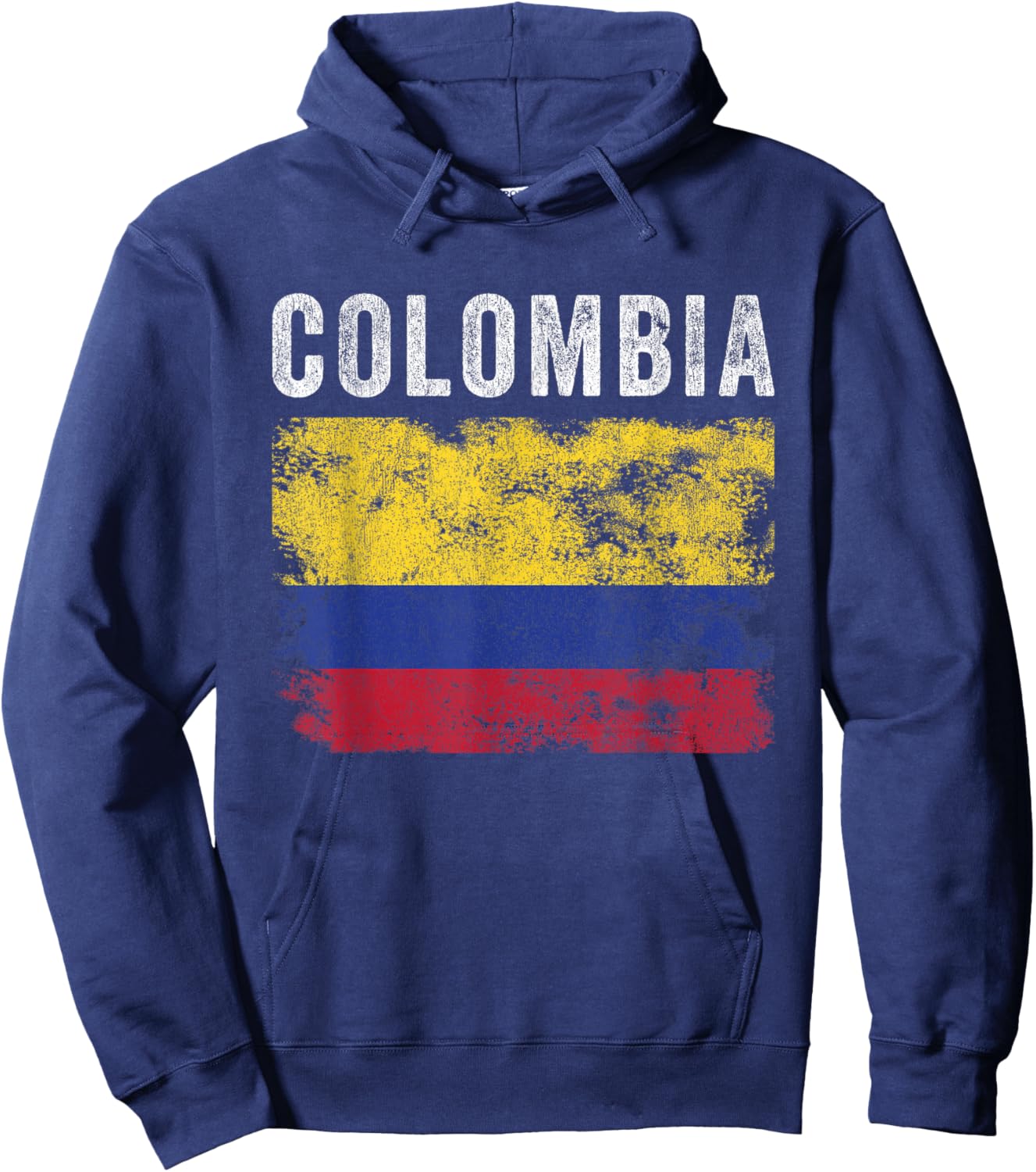 Colombia Flag Distressed - Men Women Kids - Colombian Flag Hoodie - Hoodie | Navy