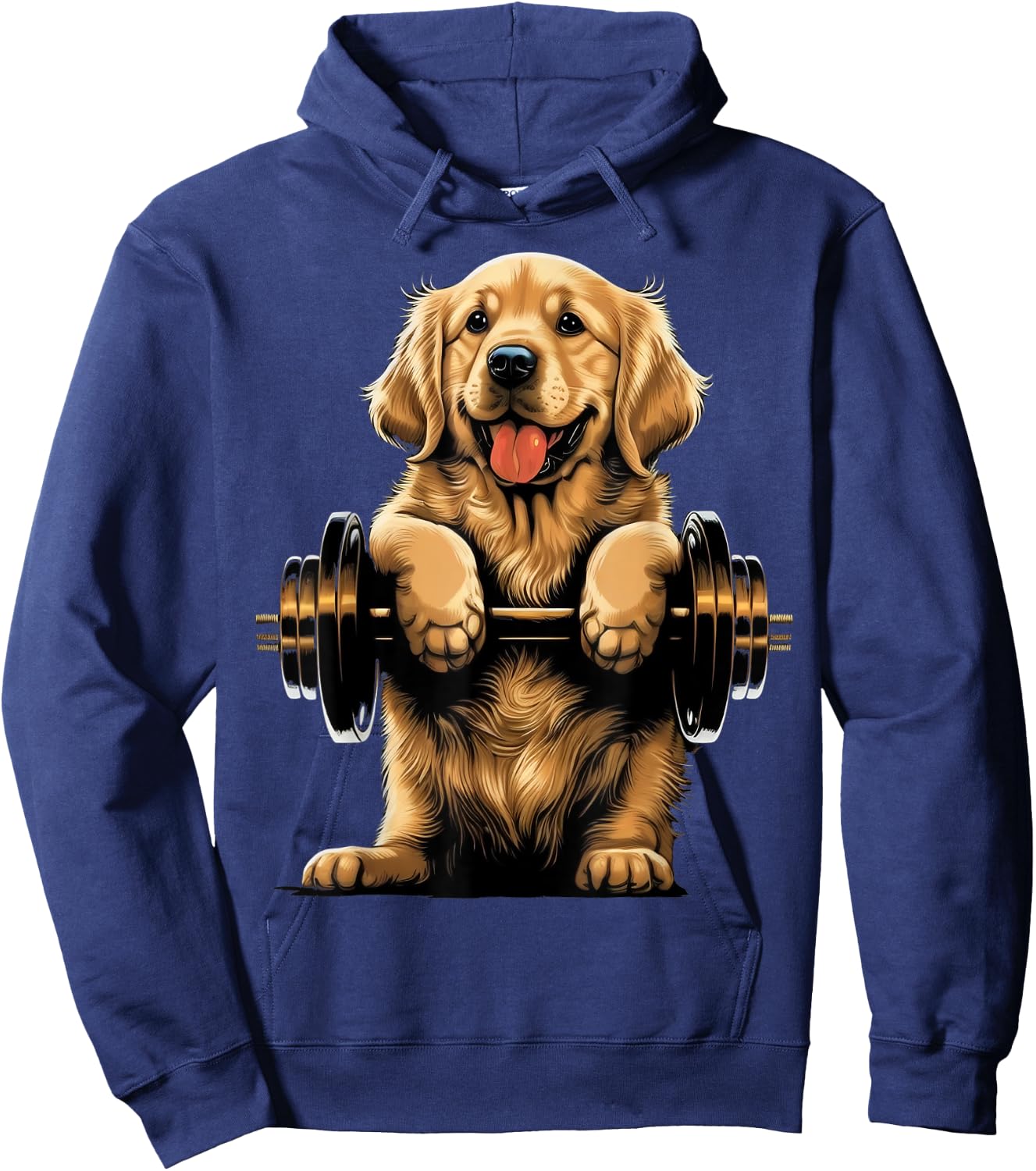Goldie Weightlifting Dog Funny Fitness Gym Golden Retriever Men Women Kids Hoodie - Hoodie | Navy