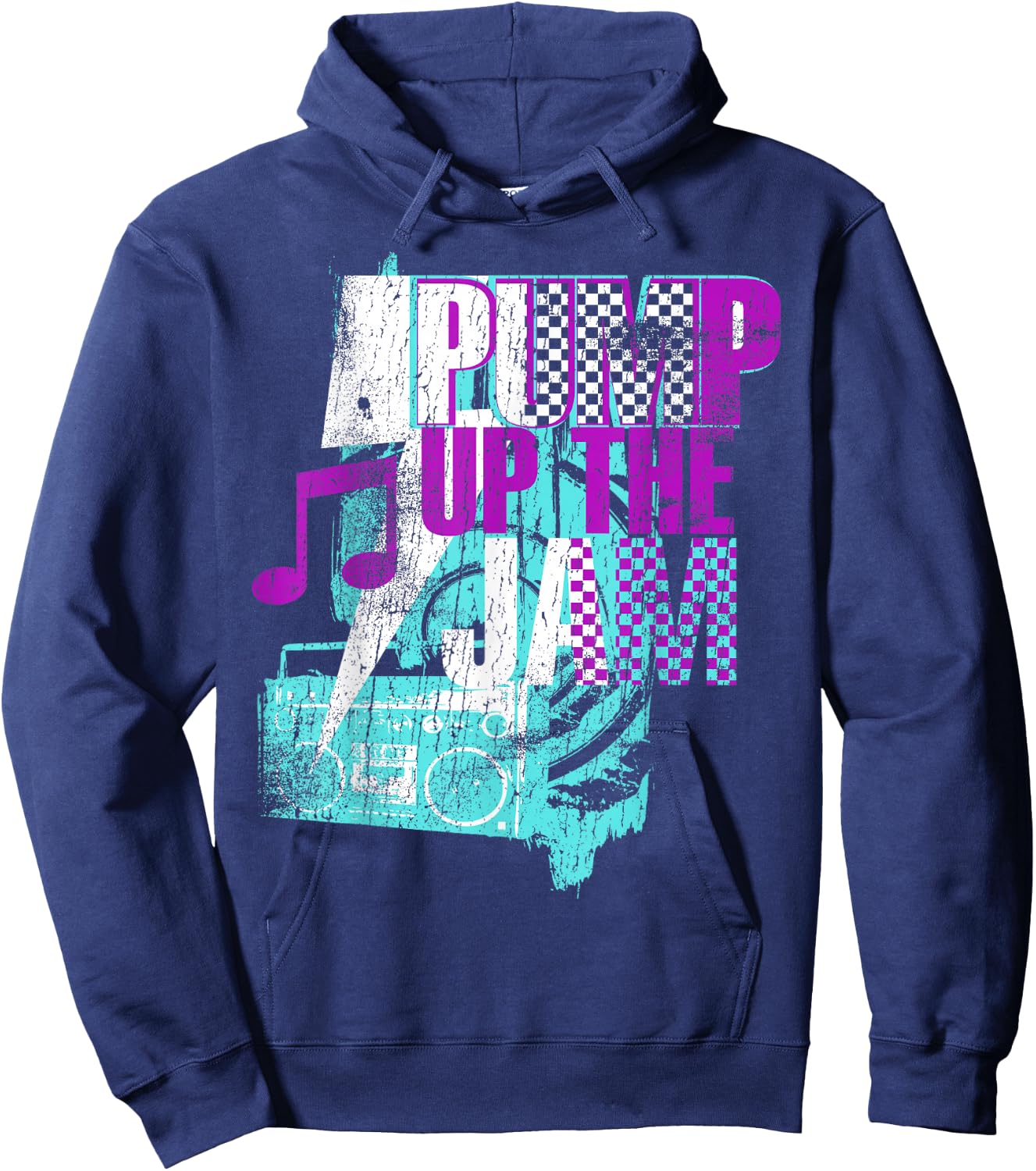 Pump up the jam 90s retro vintage Hoodie - Hoodie | Navy
