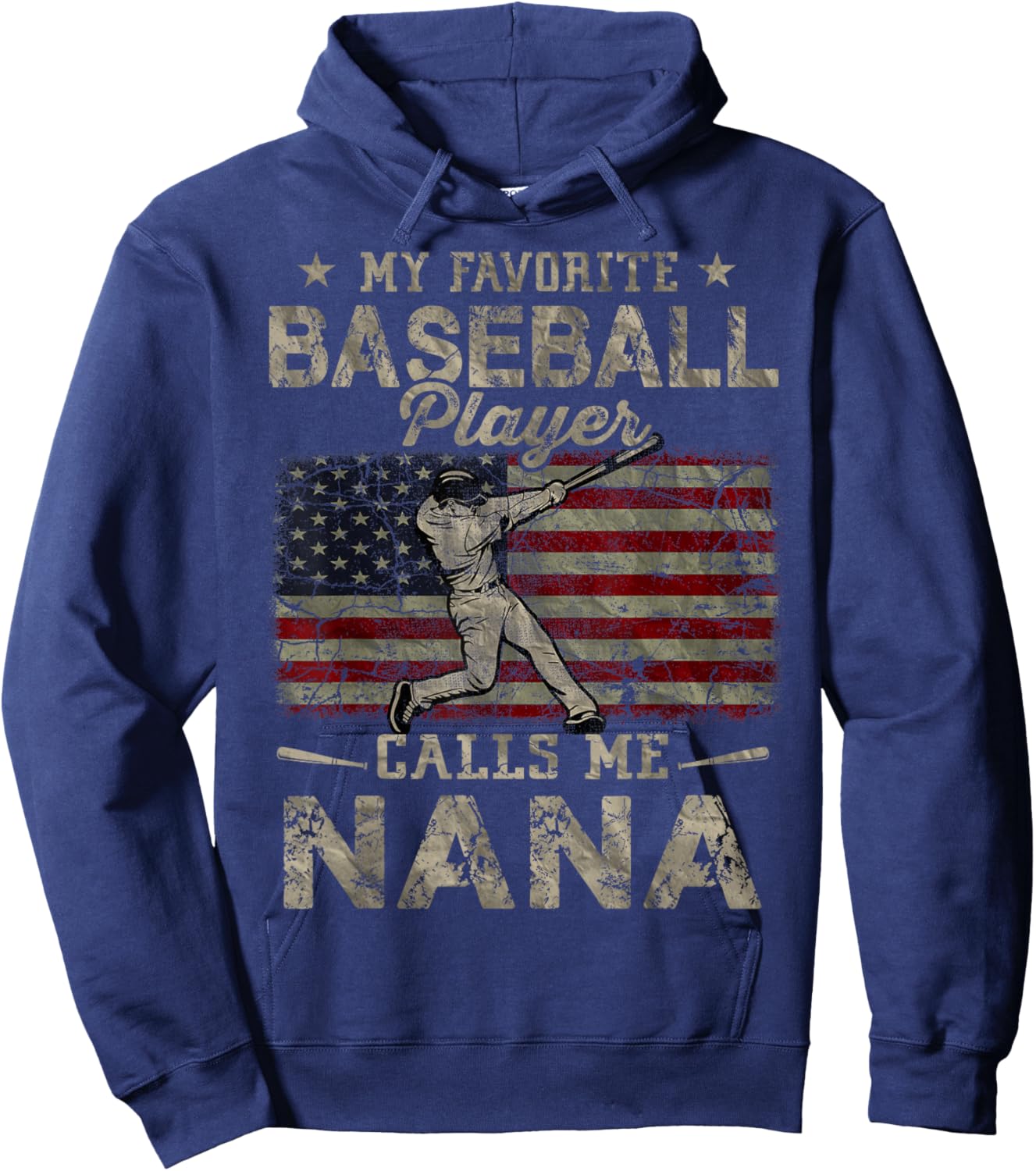 My Favorite Baseball Player Calls Me Nana Mother's Day Hoodie - Hoodie | Navy