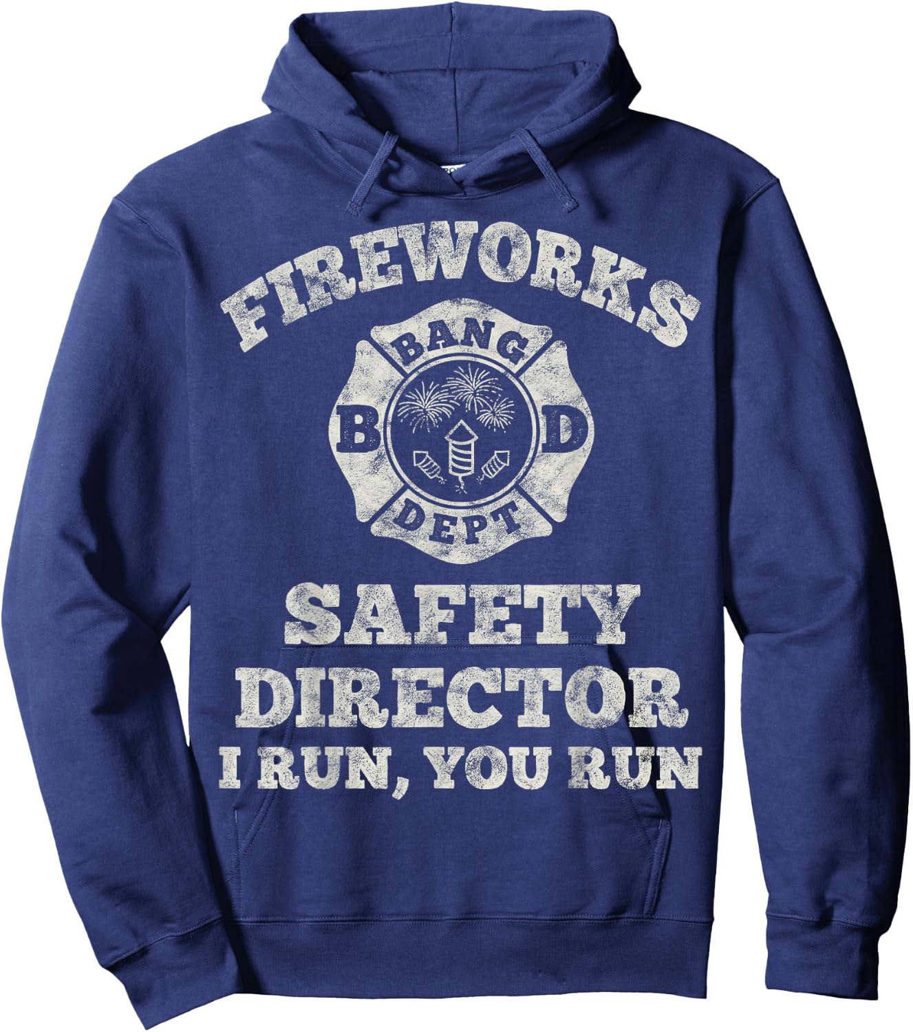 Funny Fireworks Safety Director Firefighter America Red Pyro Hoodie - Hoodie | Navy